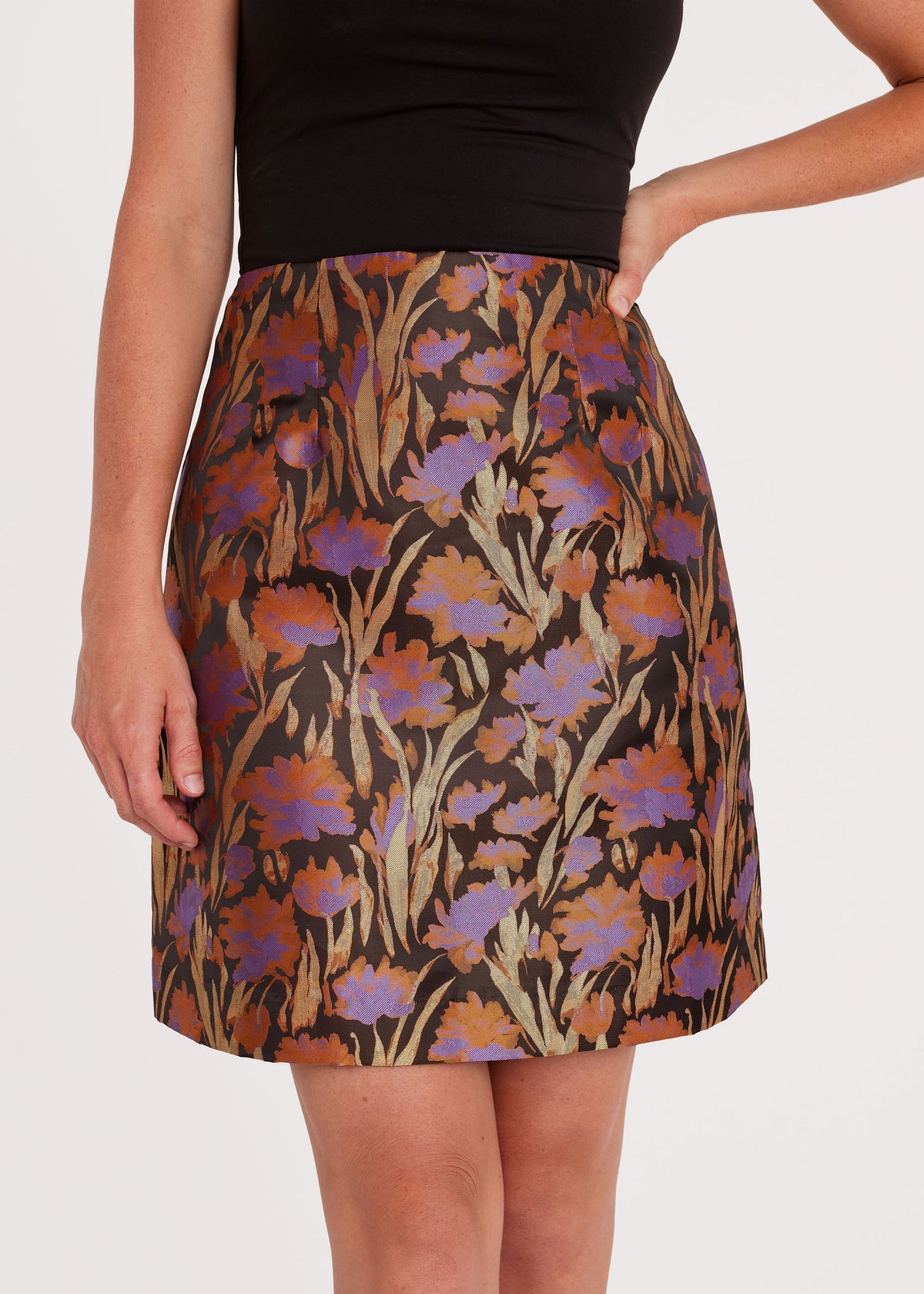 Lily Mini Skirt Safari Silhouette Jacquard