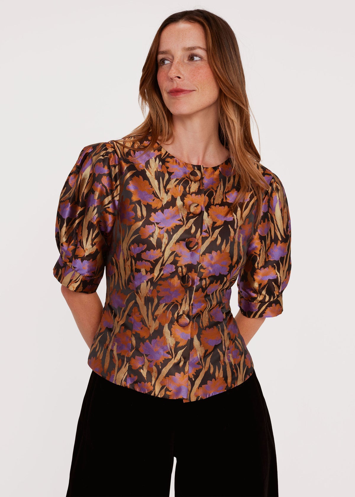Cleo Top Safari Silhouette Jacquard