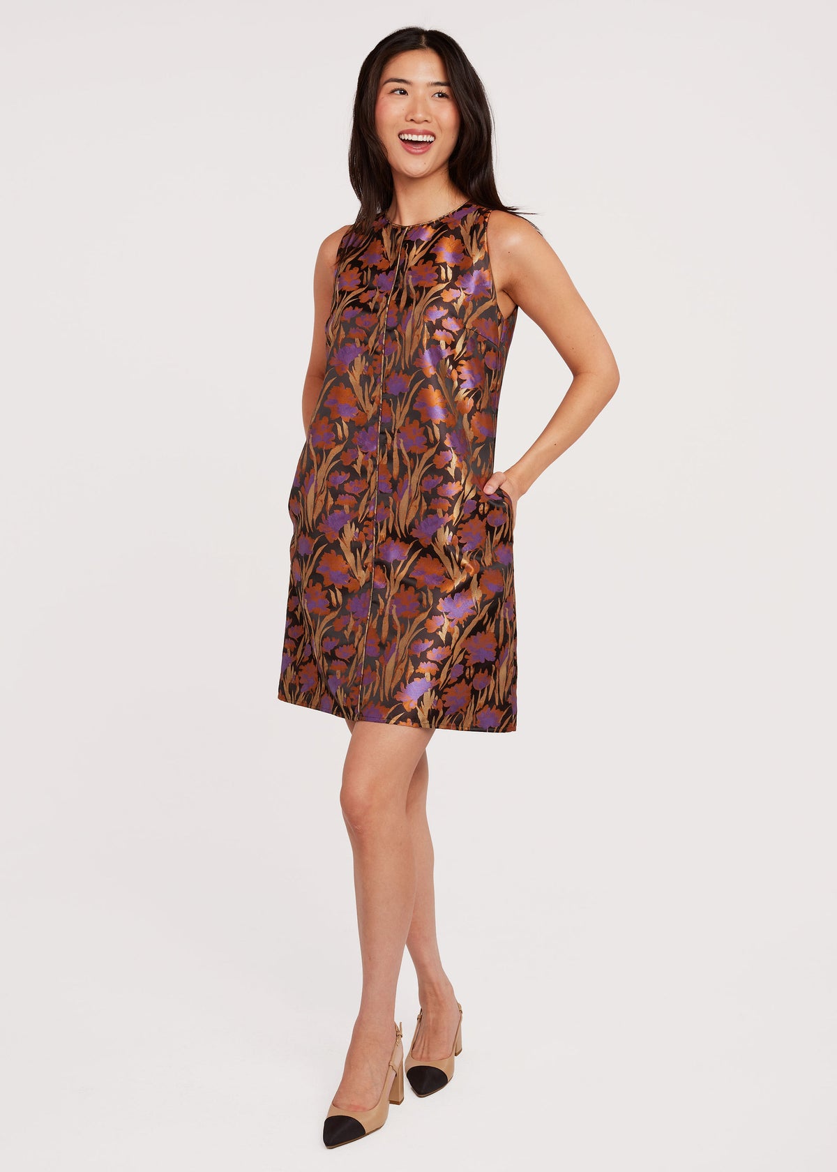Hannah Mini Dress Safari Silhouette Jacquard