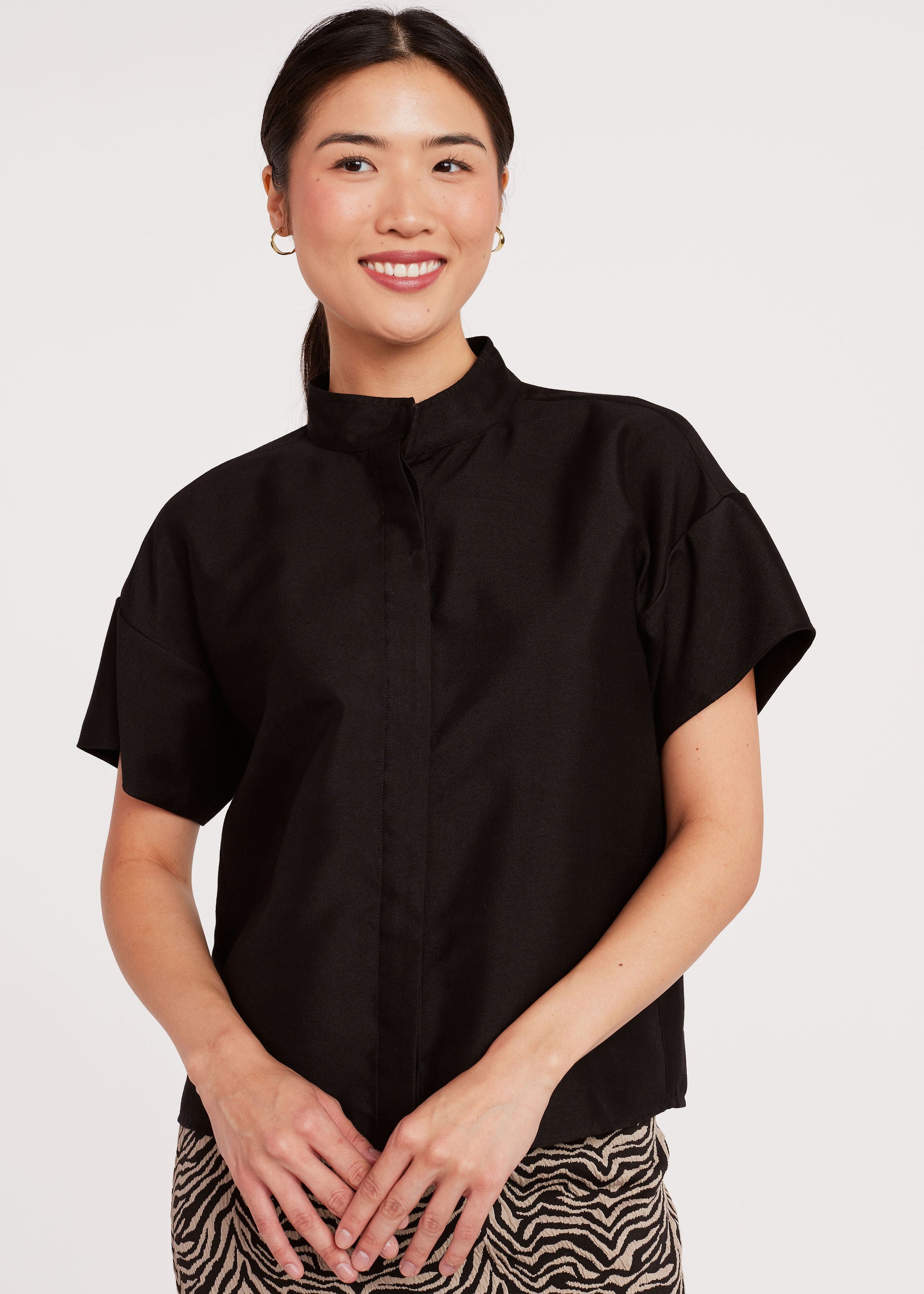 Jenny Top Black Dupioni