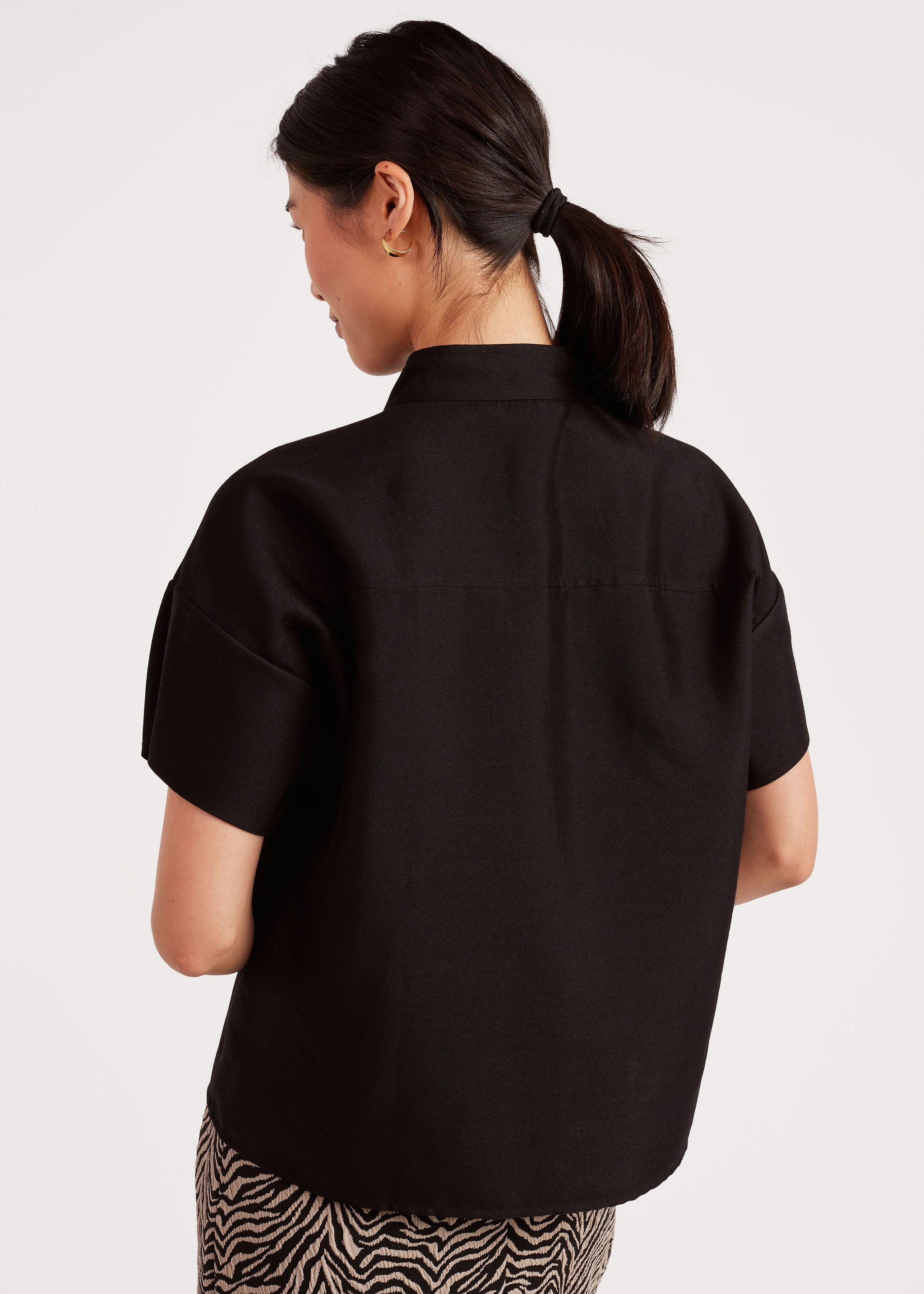 Jenny Top Black Dupioni