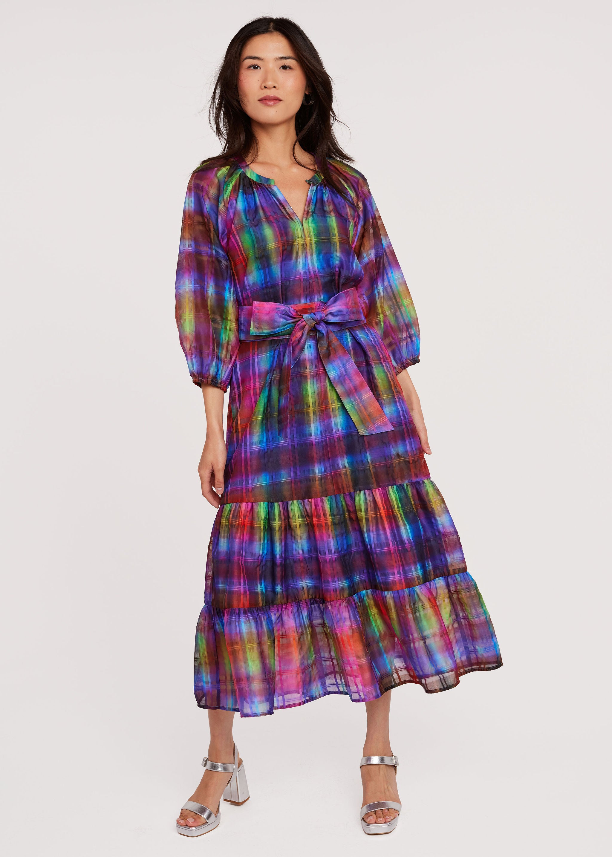 Elise Dress Prism Plaid Organza