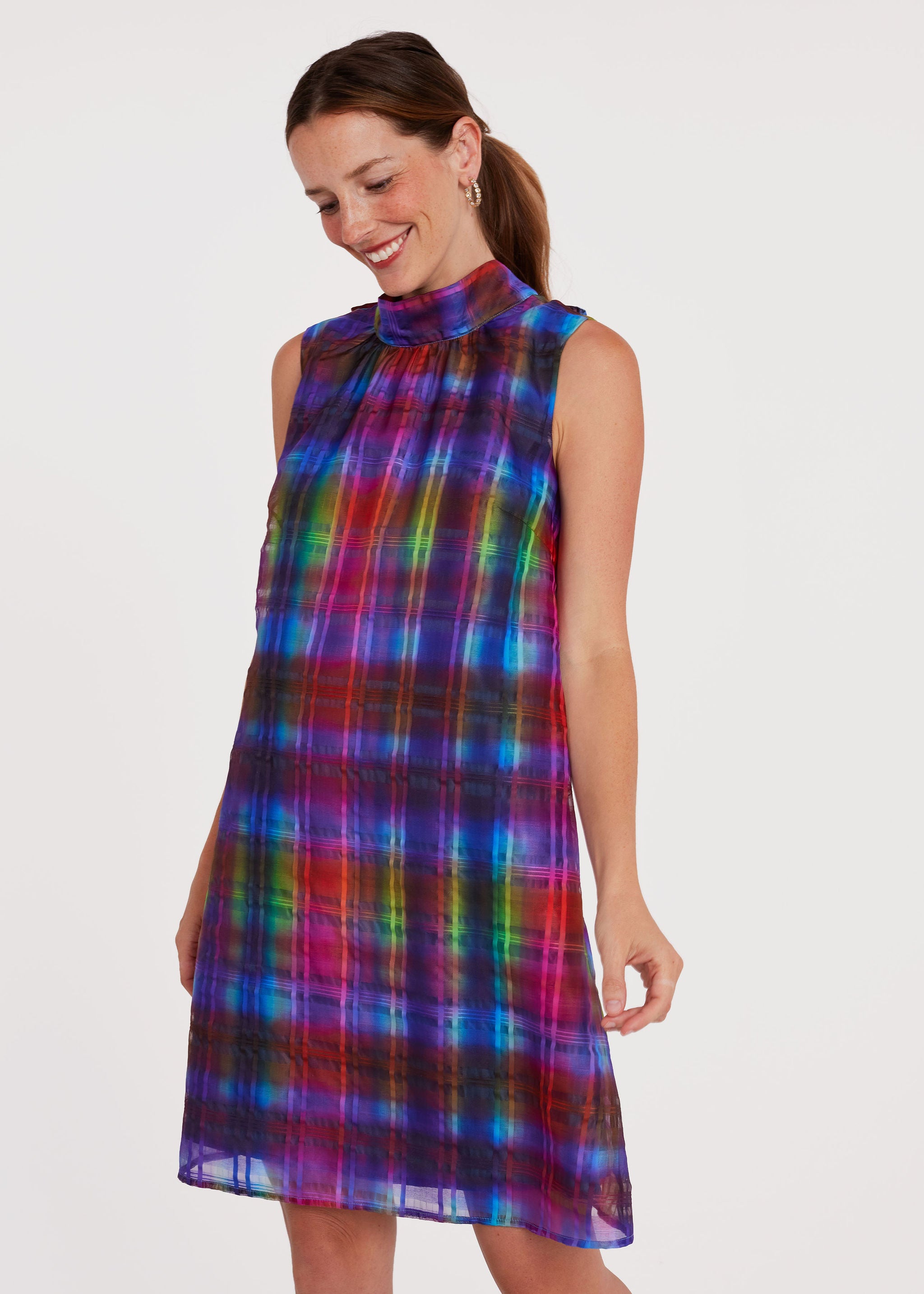 Vanessa Mini Dress Prism Plaid Organza