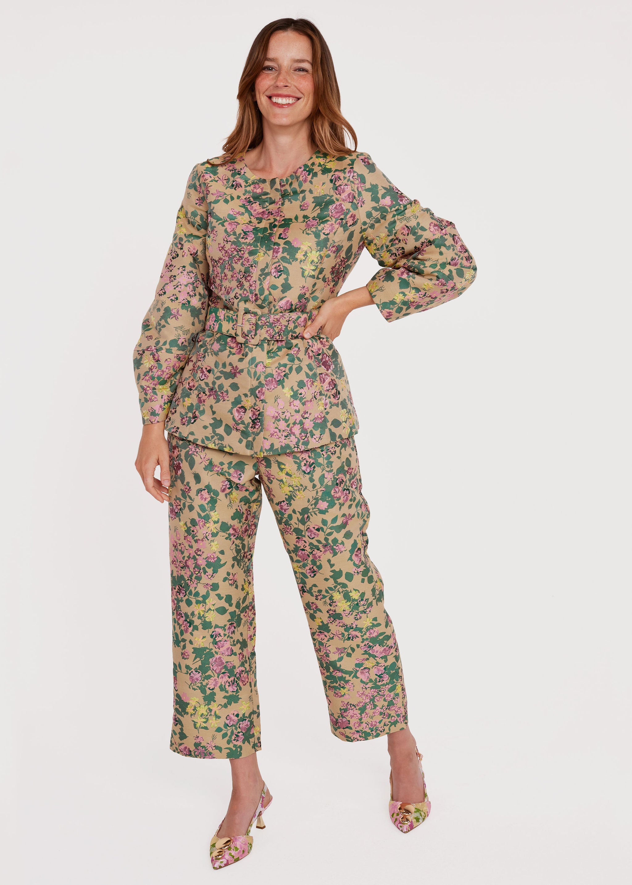 Corrie Pant Rose Tapestry Jacquard