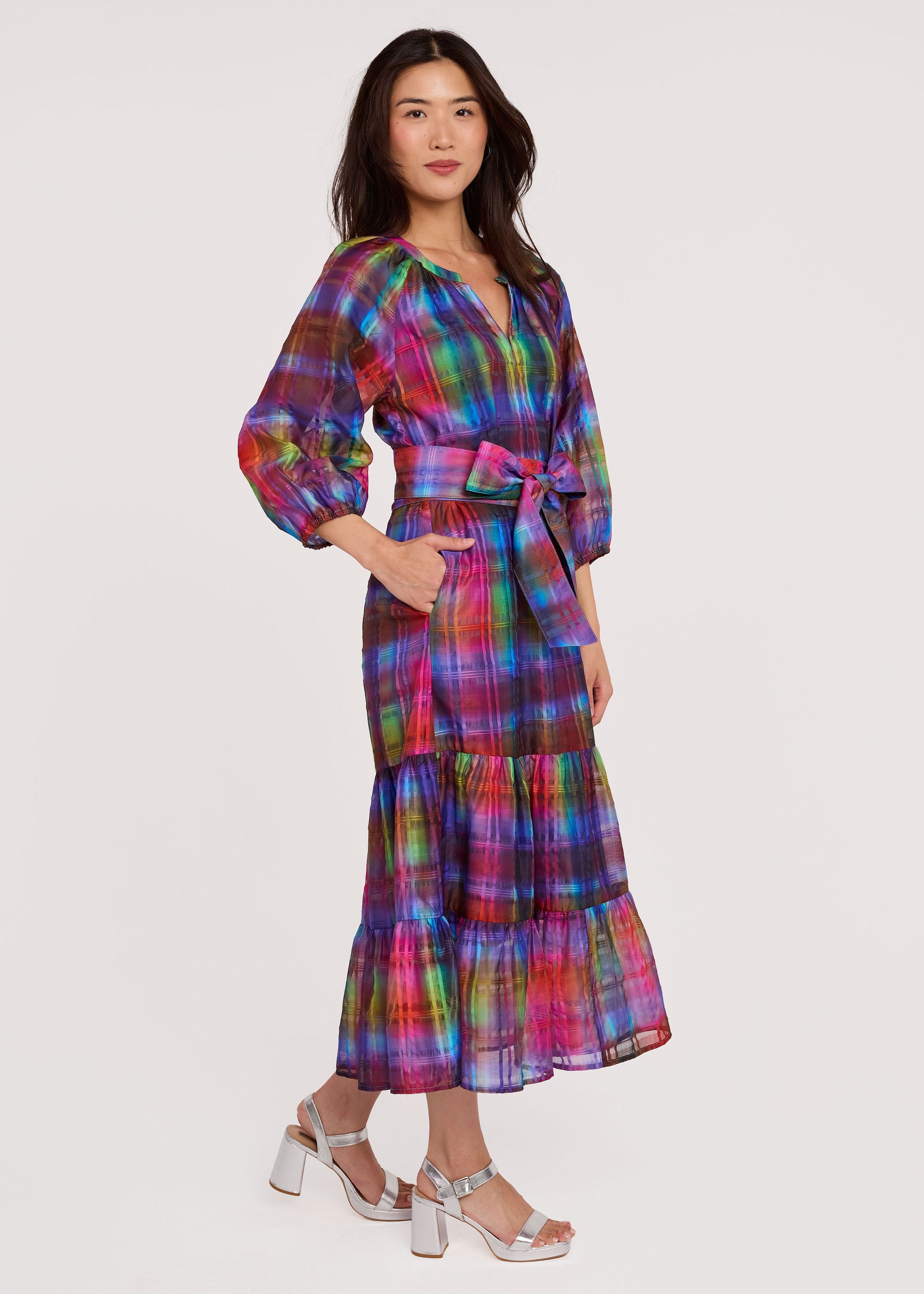 Elise Dress Prism Plaid Organza