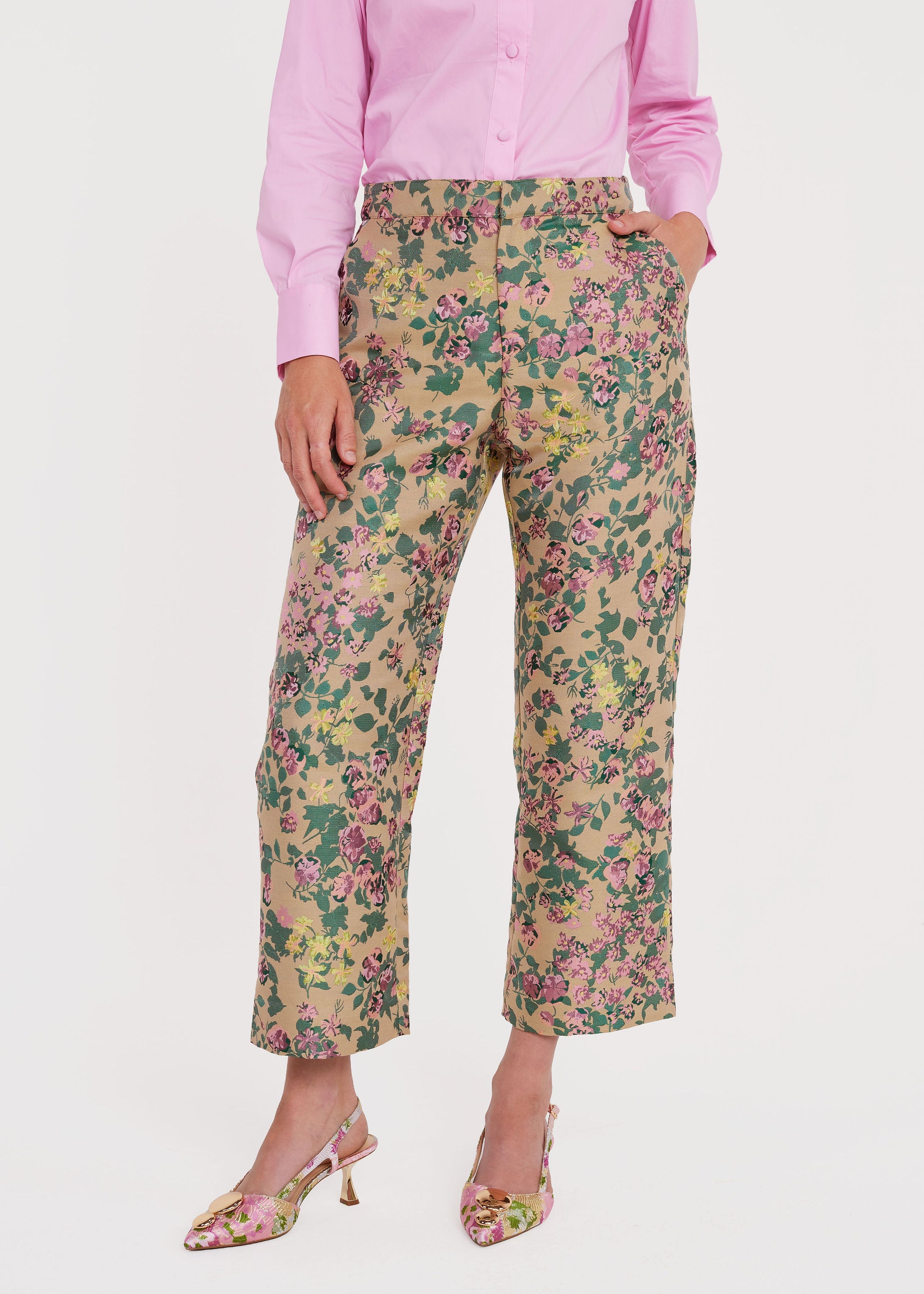 Corrie Pant Rose Tapestry Jacquard