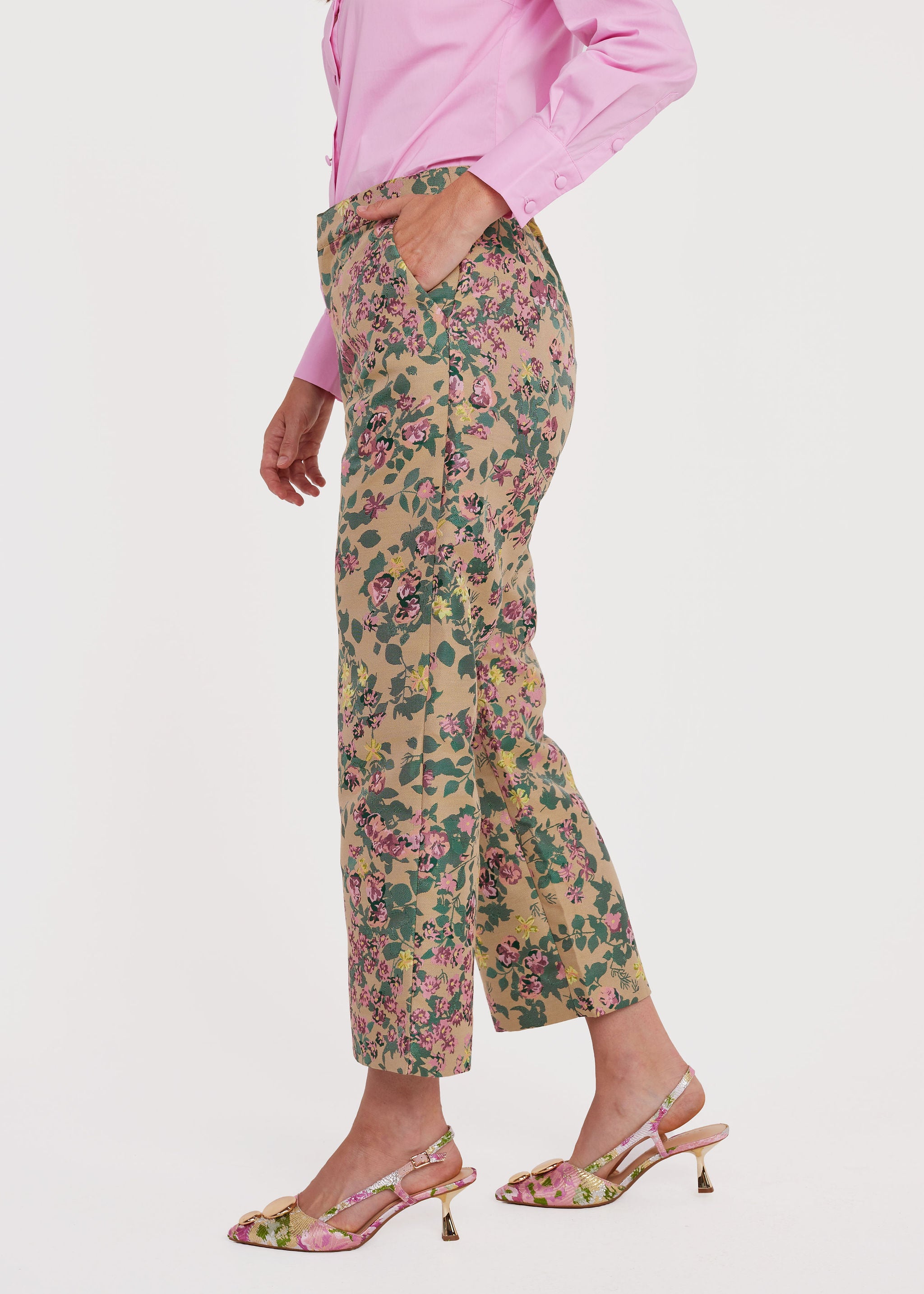 Corrie Pant Rose Tapestry Jacquard