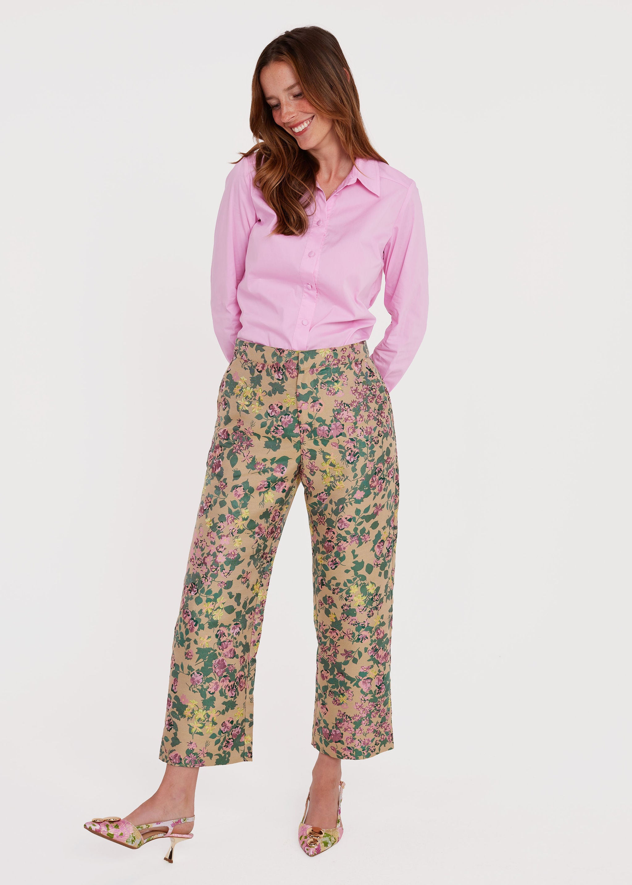 Corrie Pant Rose Tapestry Jacquard