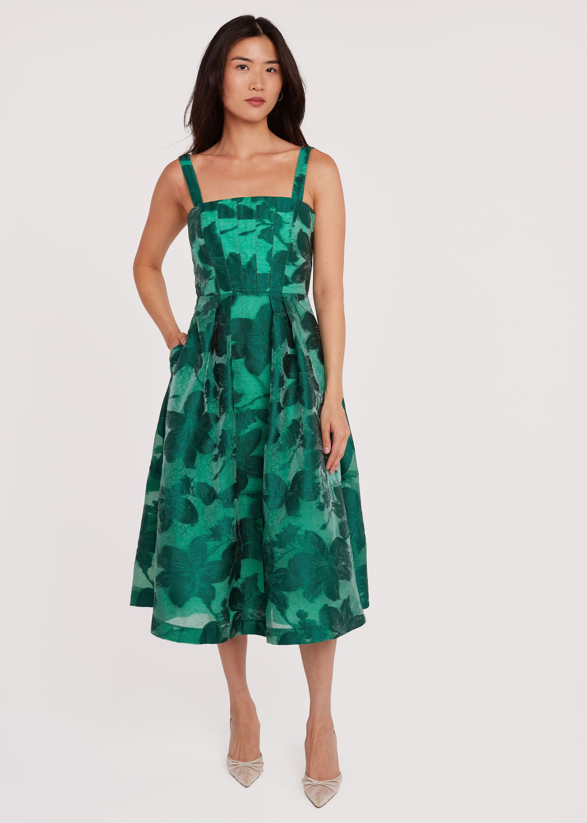 Catherine Dress Emerald Azalea Organza
