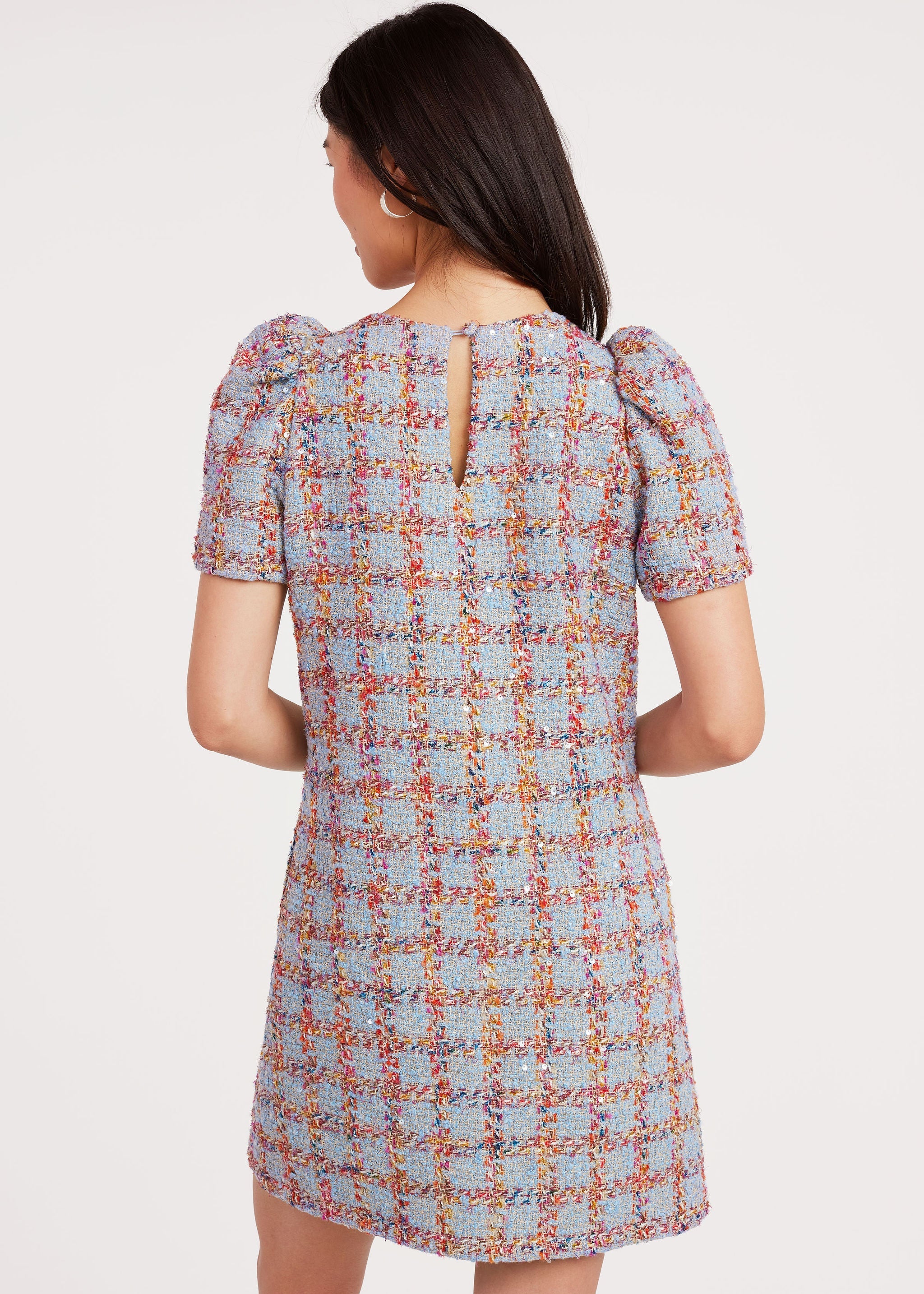 Marty Dress Windowpane Ribbon Tweed