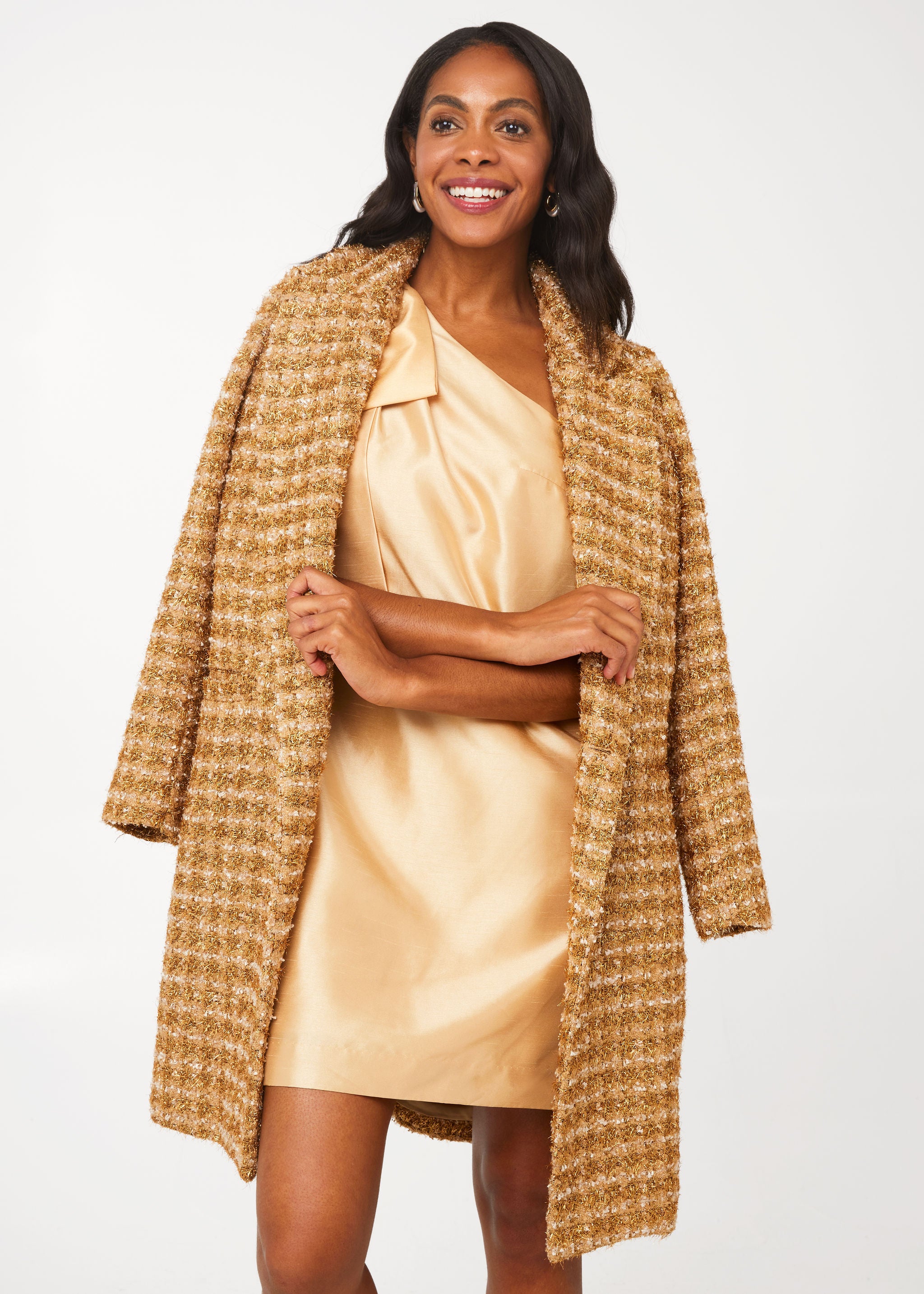 Abigail Coat Gold Tinsel Tweed