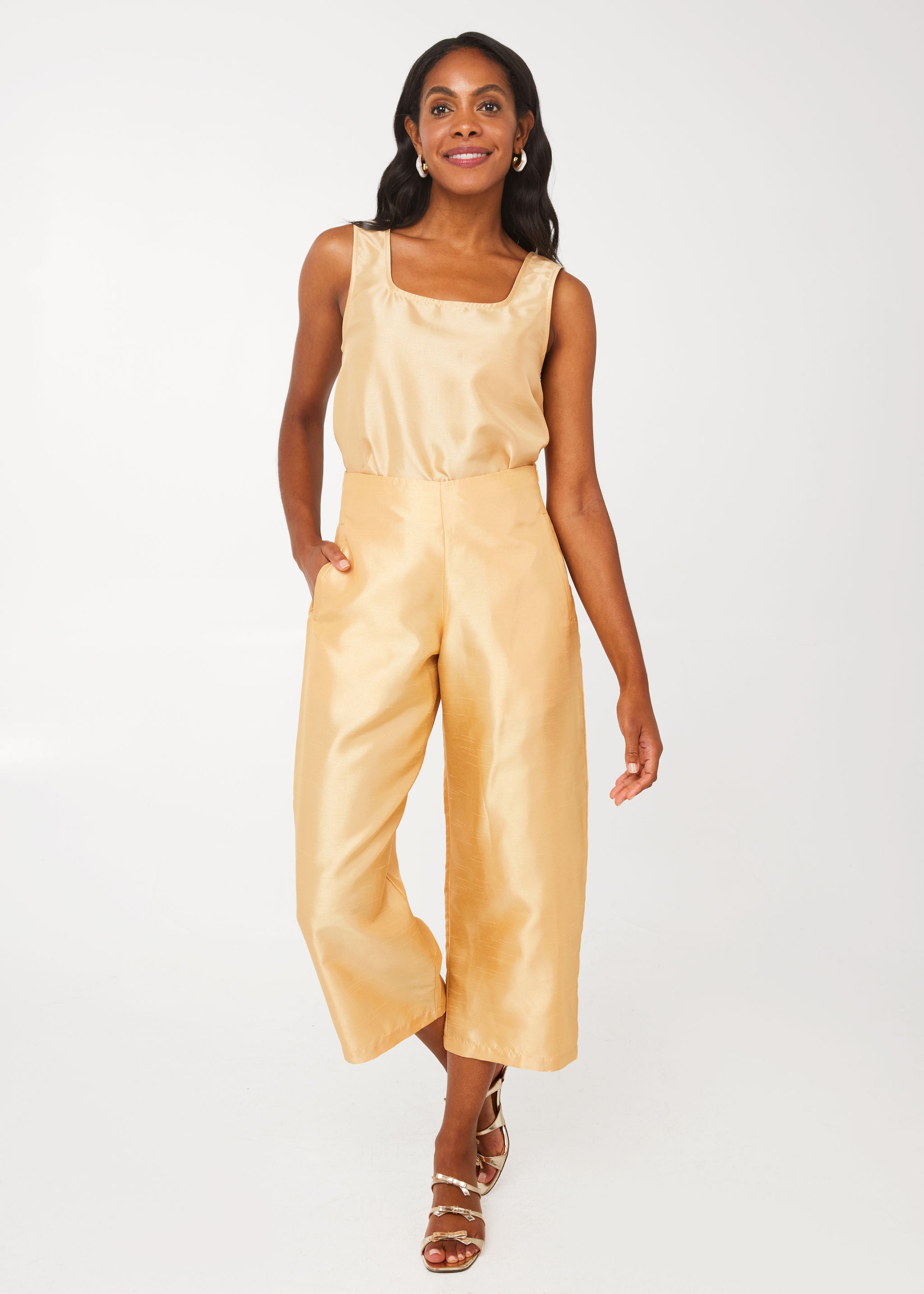 Taylor Pant Gold Dupioni