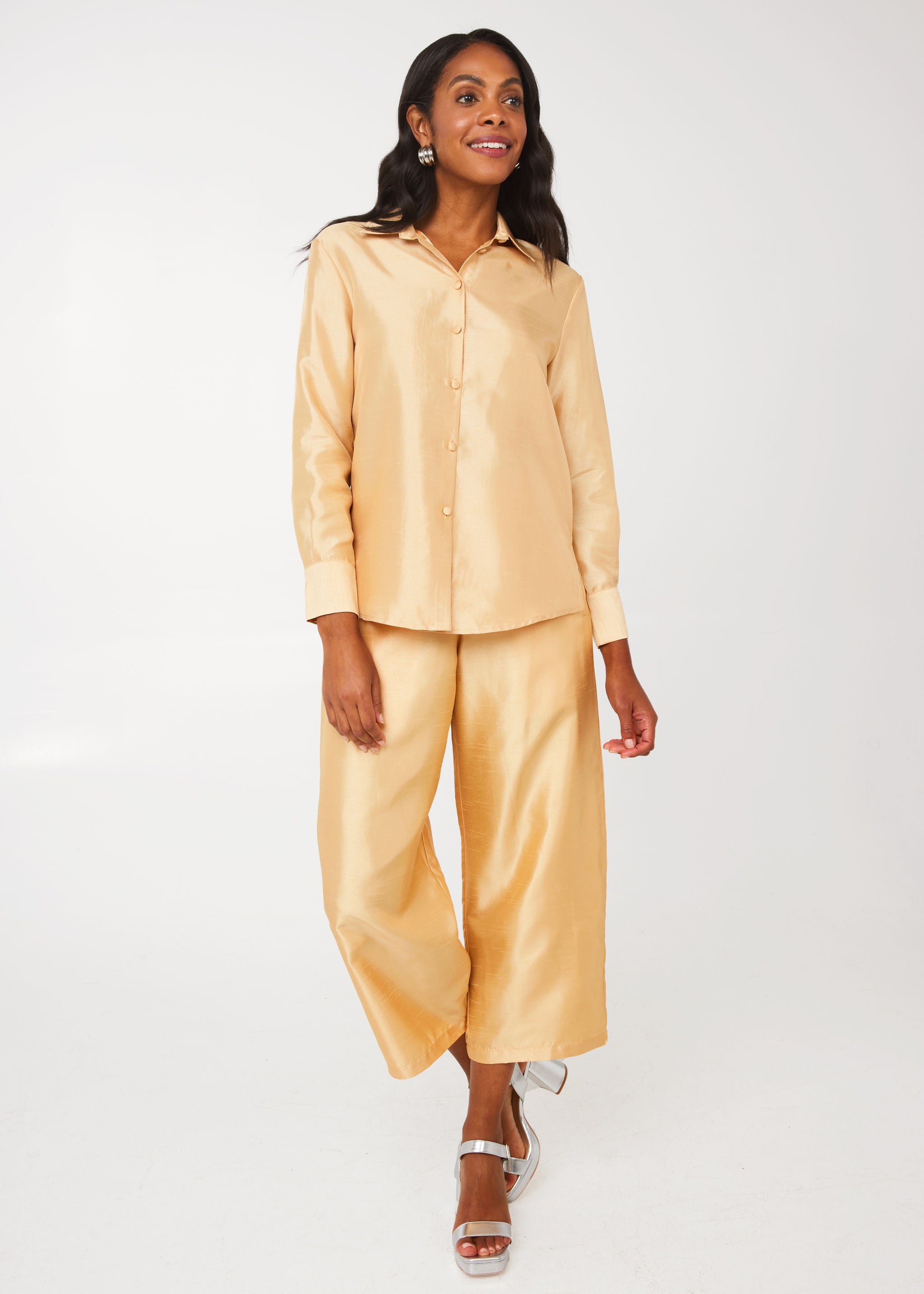 Nora Blouse Gold Dupioni