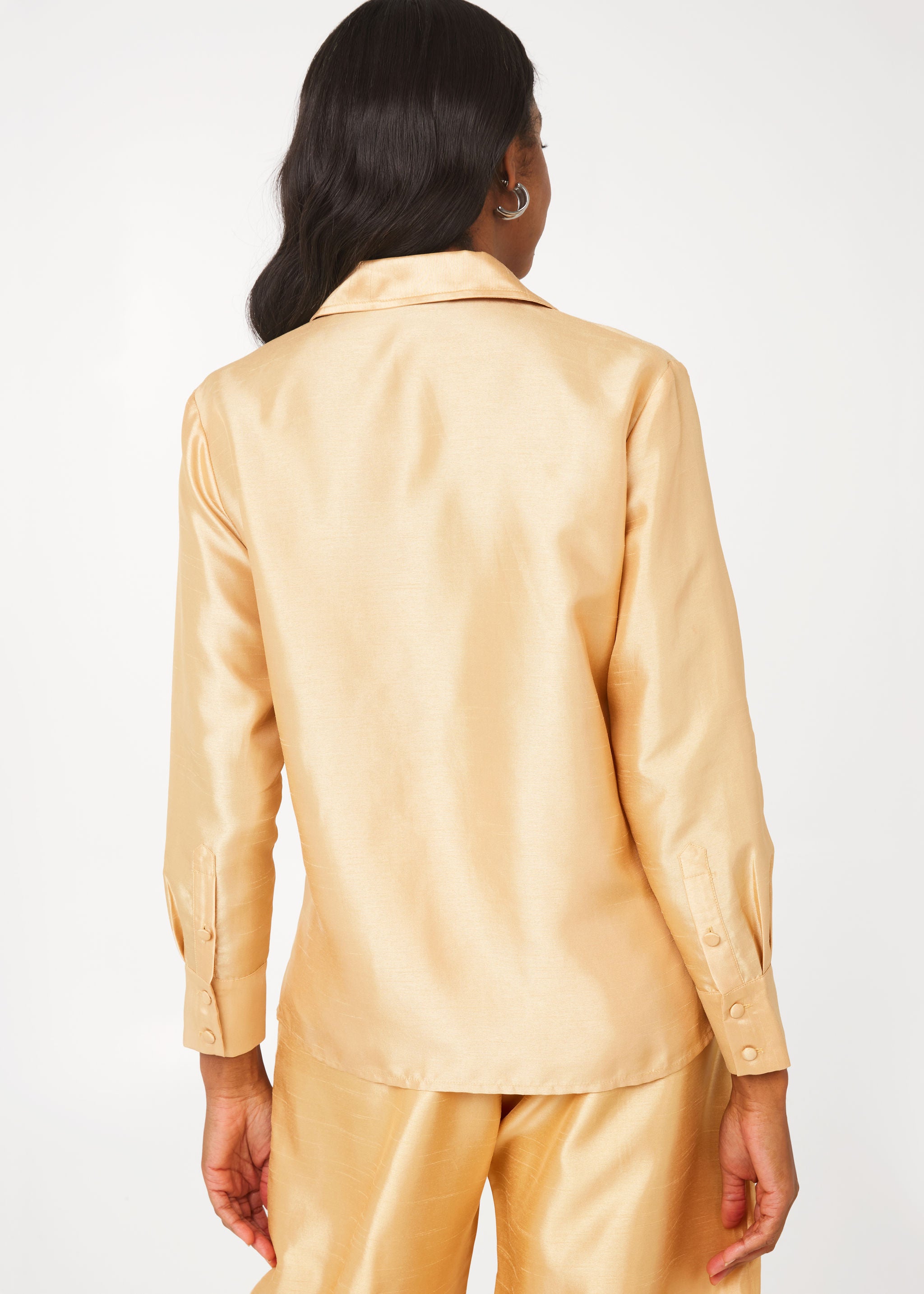 Nora Blouse Gold Dupioni