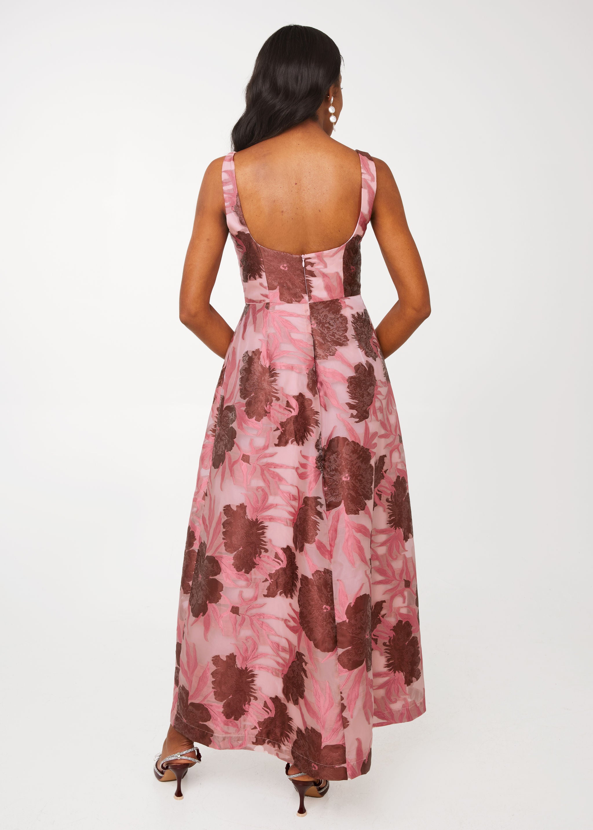 Victoria Gown Blush Pansy Vine Organza