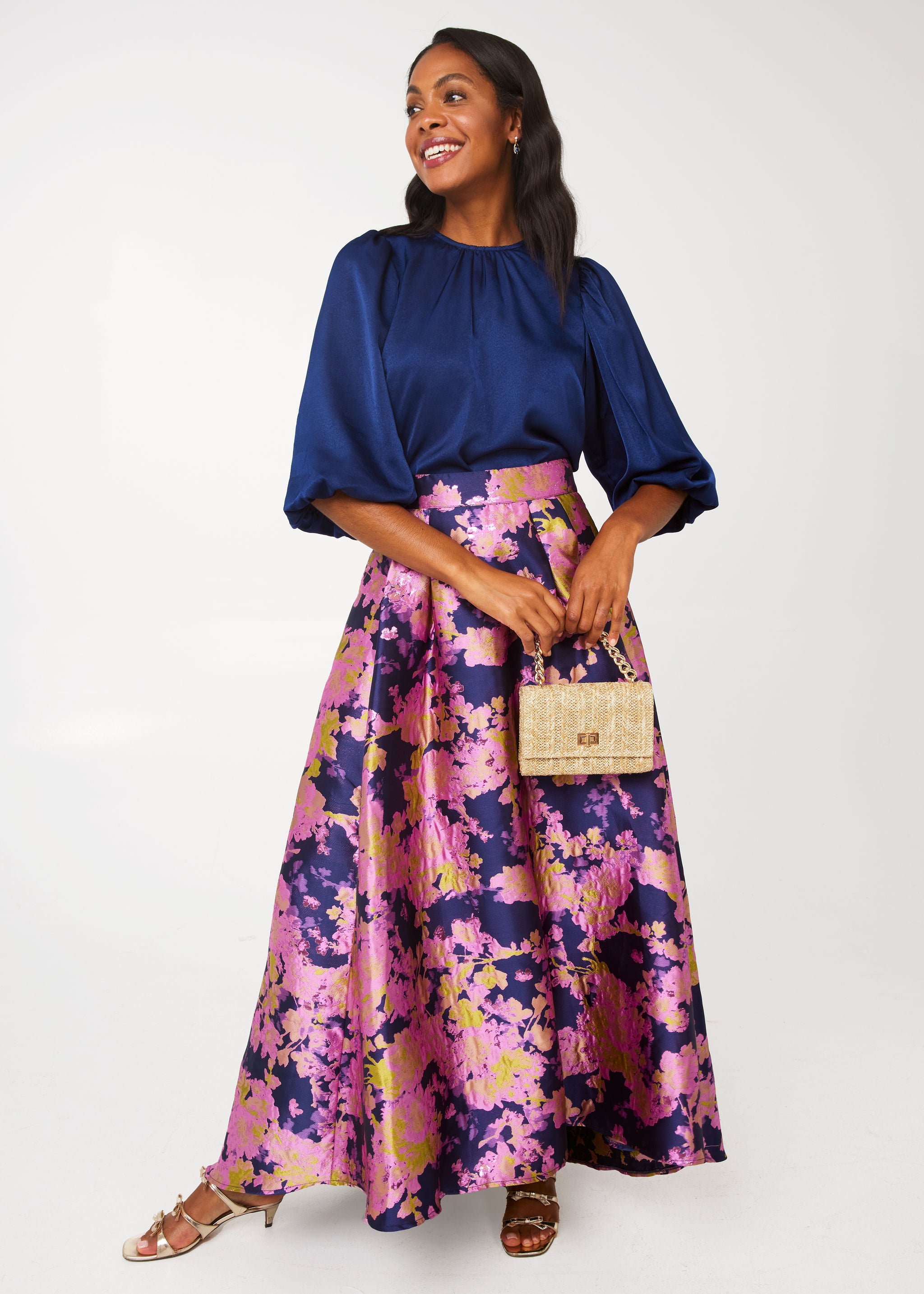 Hadley Top Navy Satin