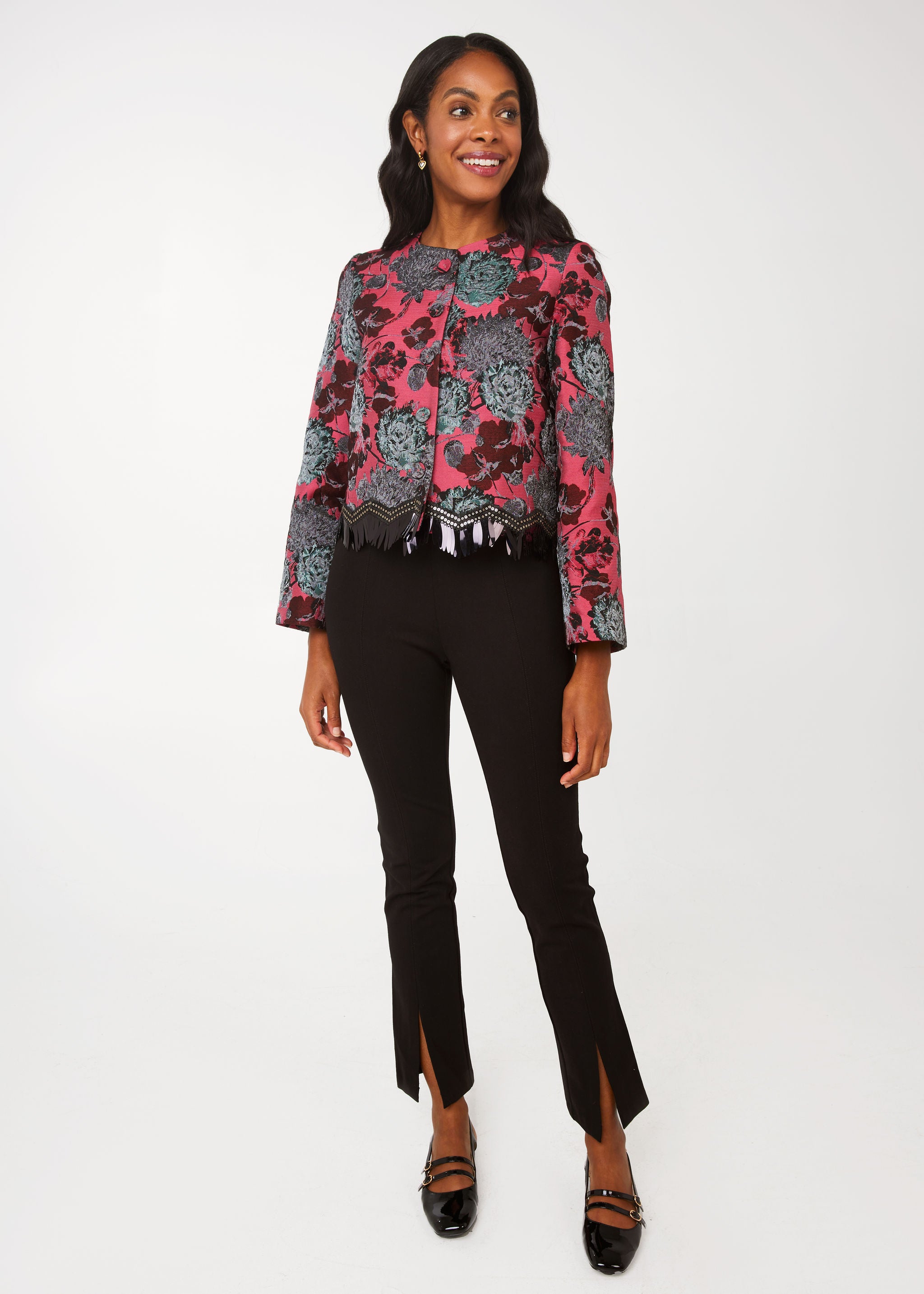Kennedy Jacket Hot Pink Vintage Dahlia Jacquard