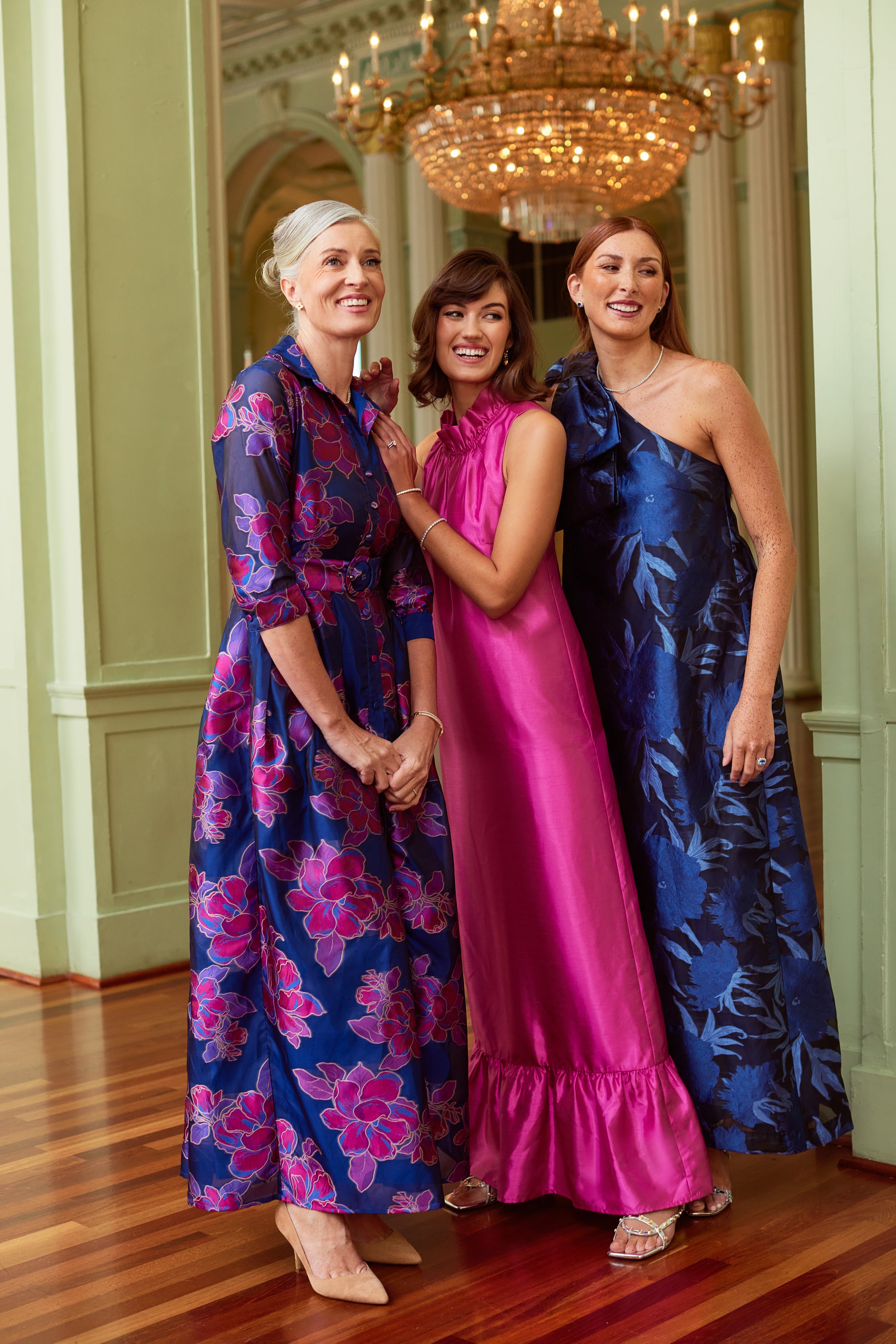 Camille Gown Hot Pink Dupioni