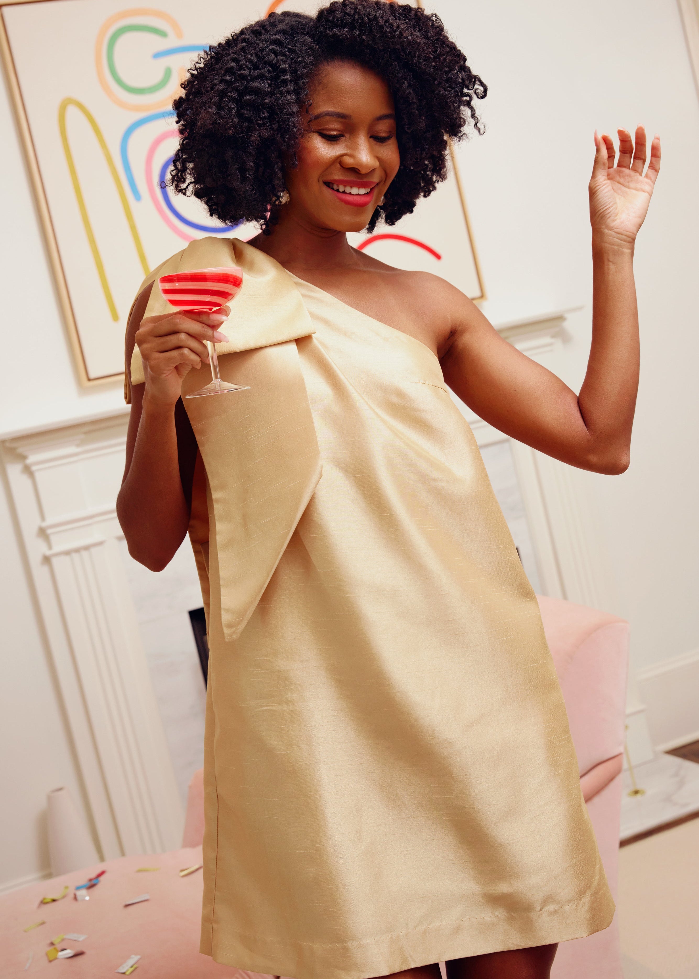 Cassie Dress Gold Dupioni