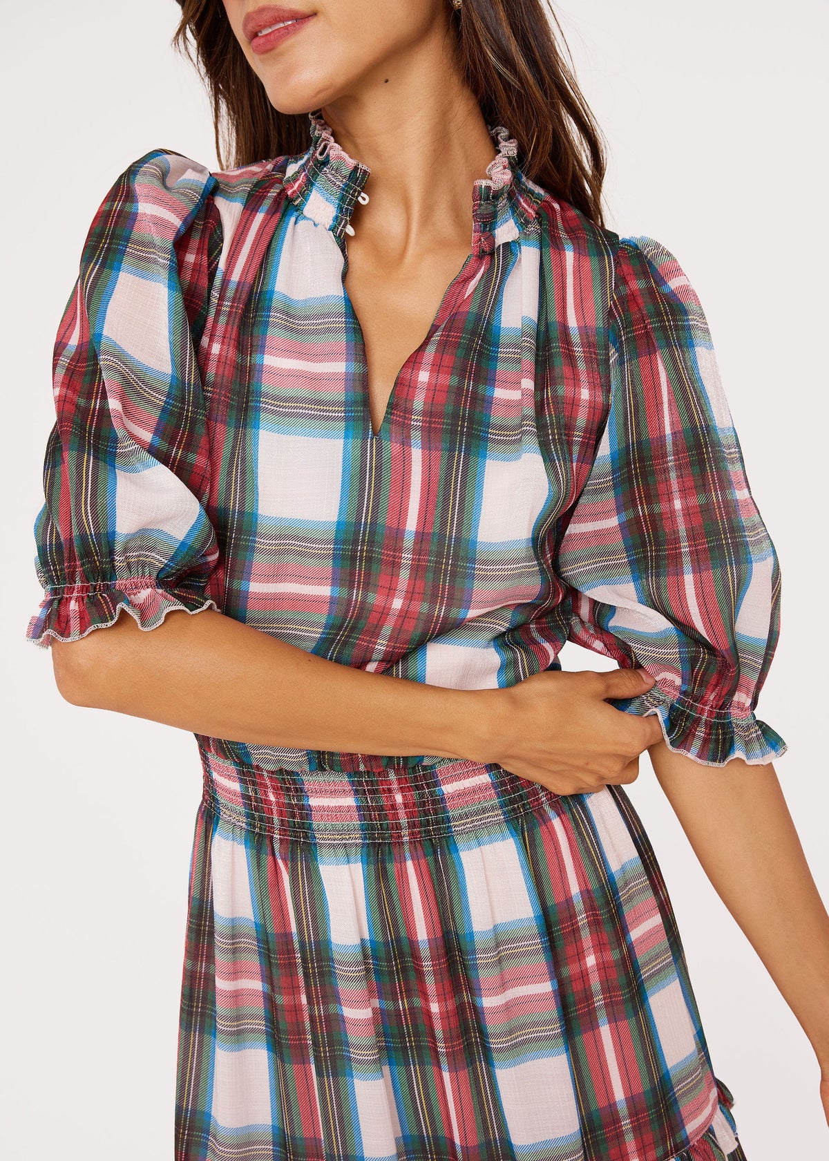 Bennett Gown Holiday Tartan Chiffon