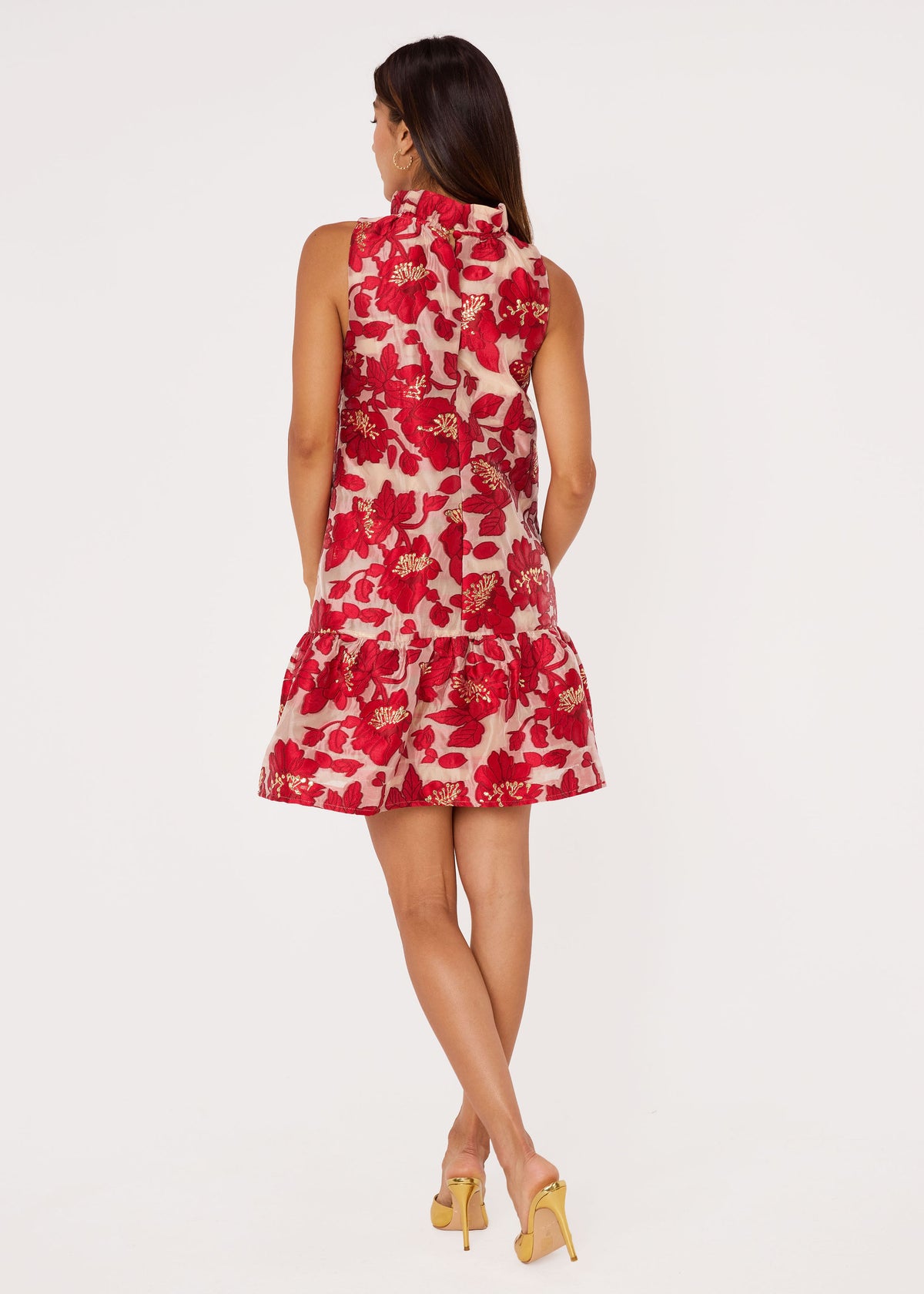 Camille Mini Dress Red Blossom Organza
