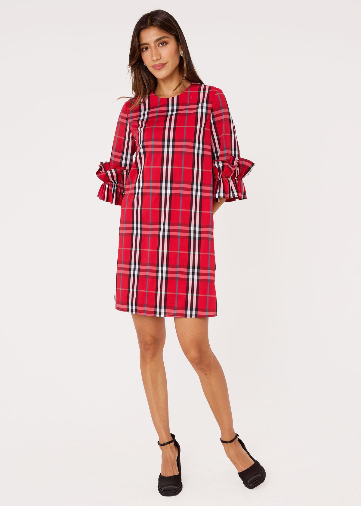 Bronwyn Mini Dress Red Plaid Poplin