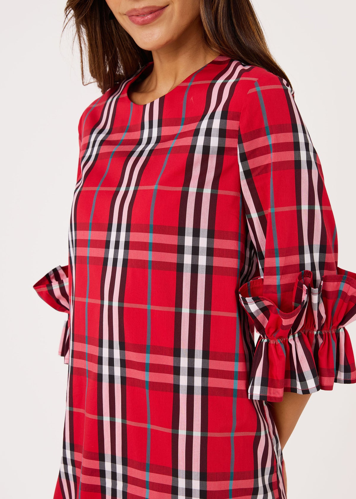 Bronwyn Mini Dress Red Plaid Poplin