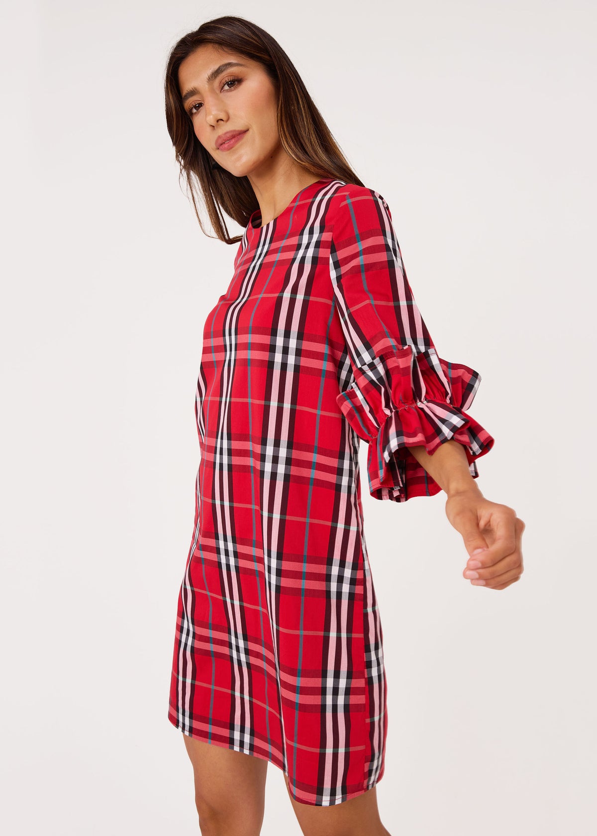 Bronwyn Mini Dress Red Plaid Poplin