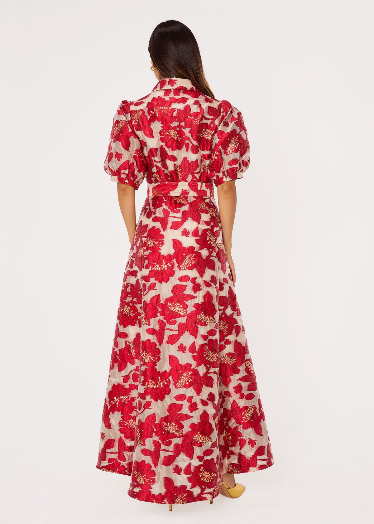Charlotte Gown Red Blossom Organza