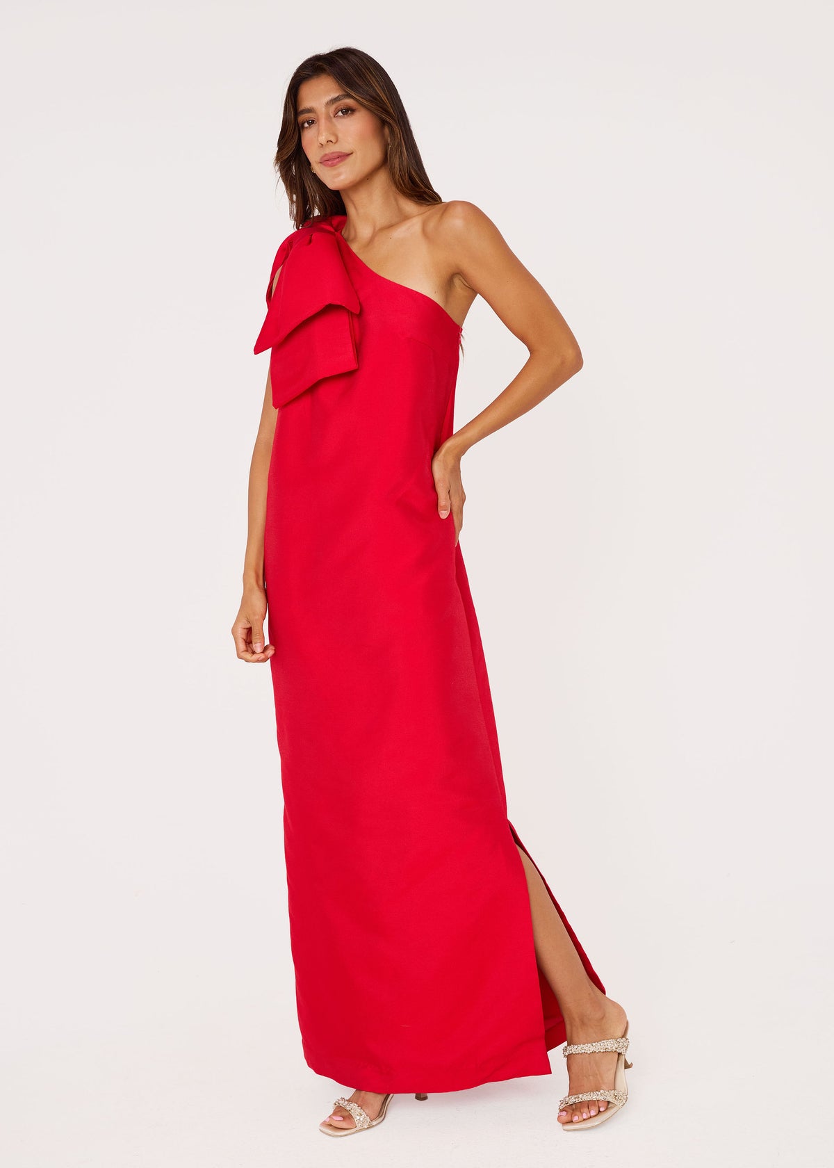 Cassie Gown Red Mikado