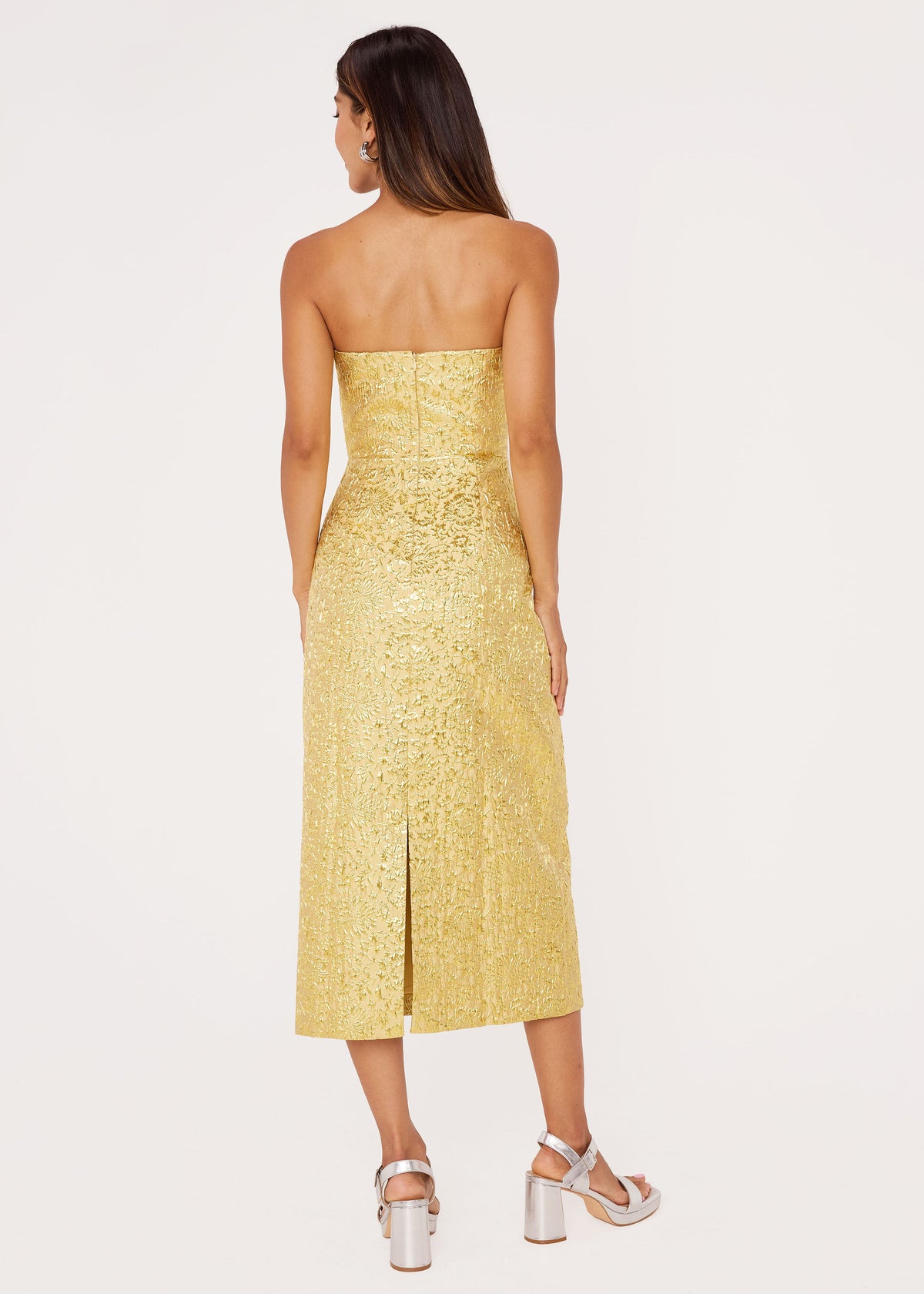 Sonja Dress Gold Damask Jacquard