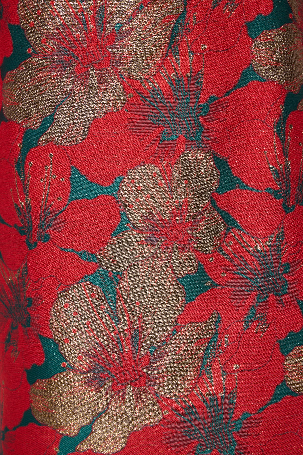 Olivia Gown Red Poinsettia Jacquard