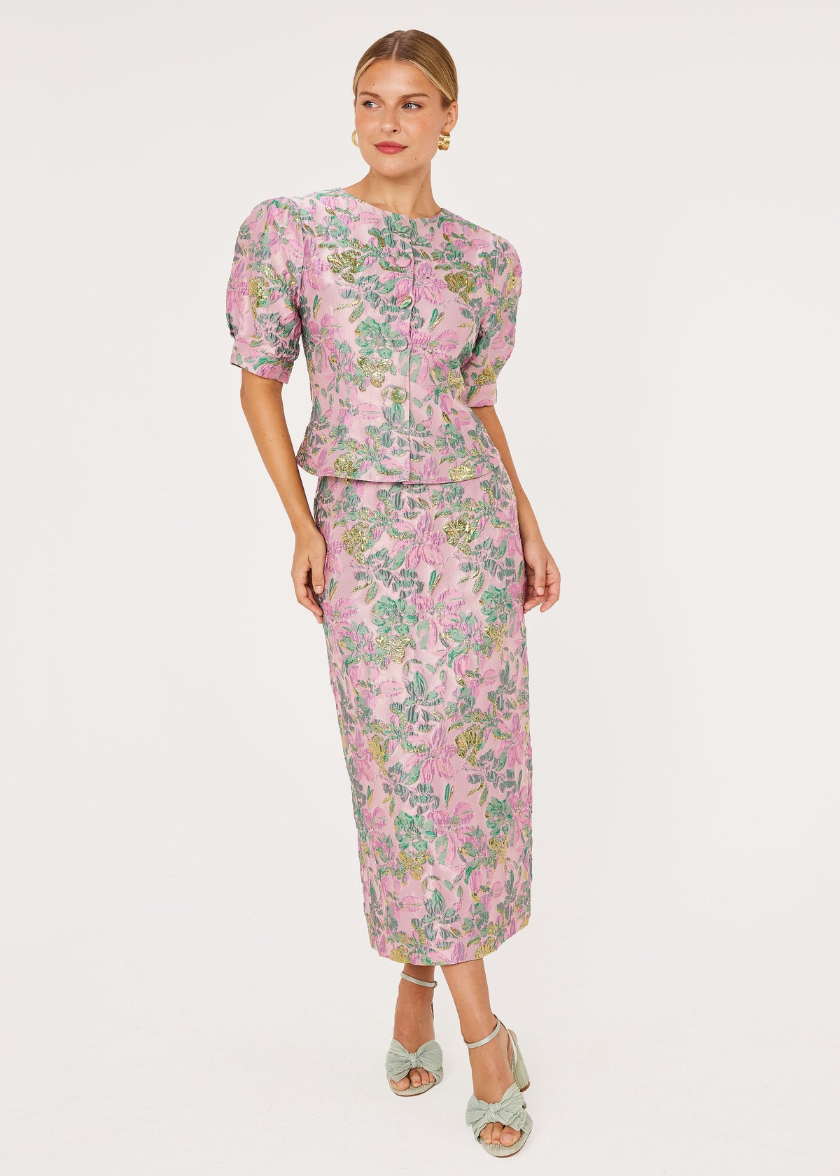 Lily Skirt Mauve Magnolia Jacquard
