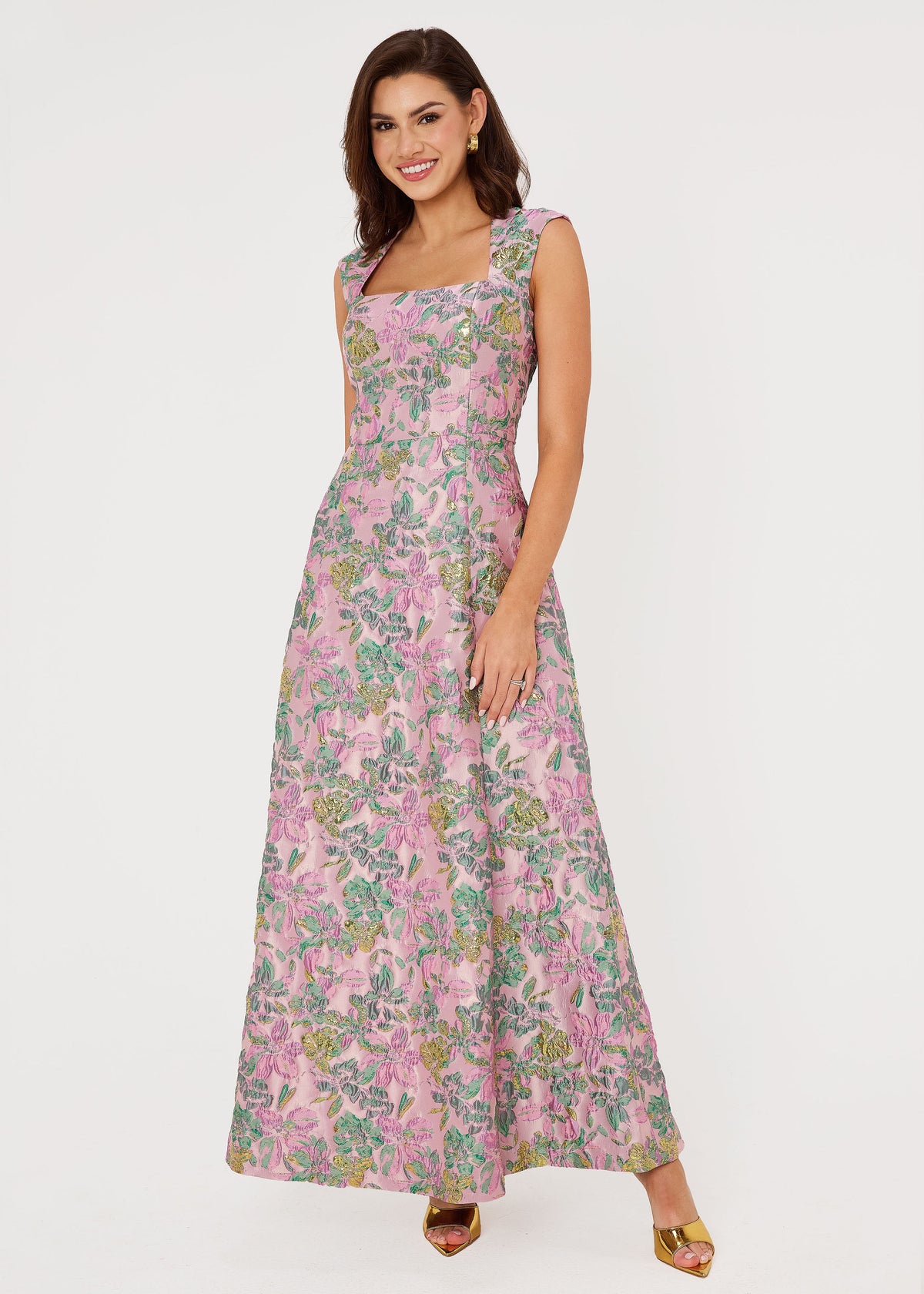 Lydia Gown Mauve Magnolia Jacquard