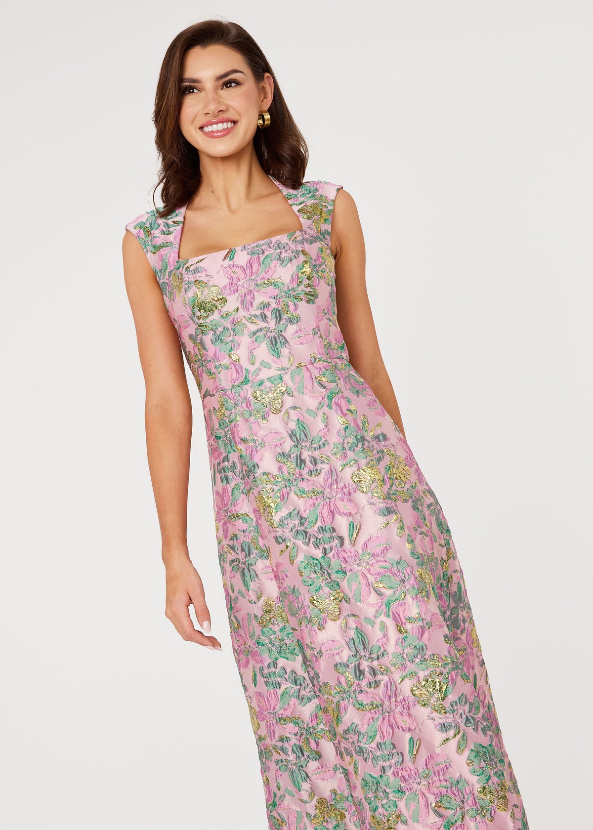 Lydia Gown Mauve Magnolia Jacquard