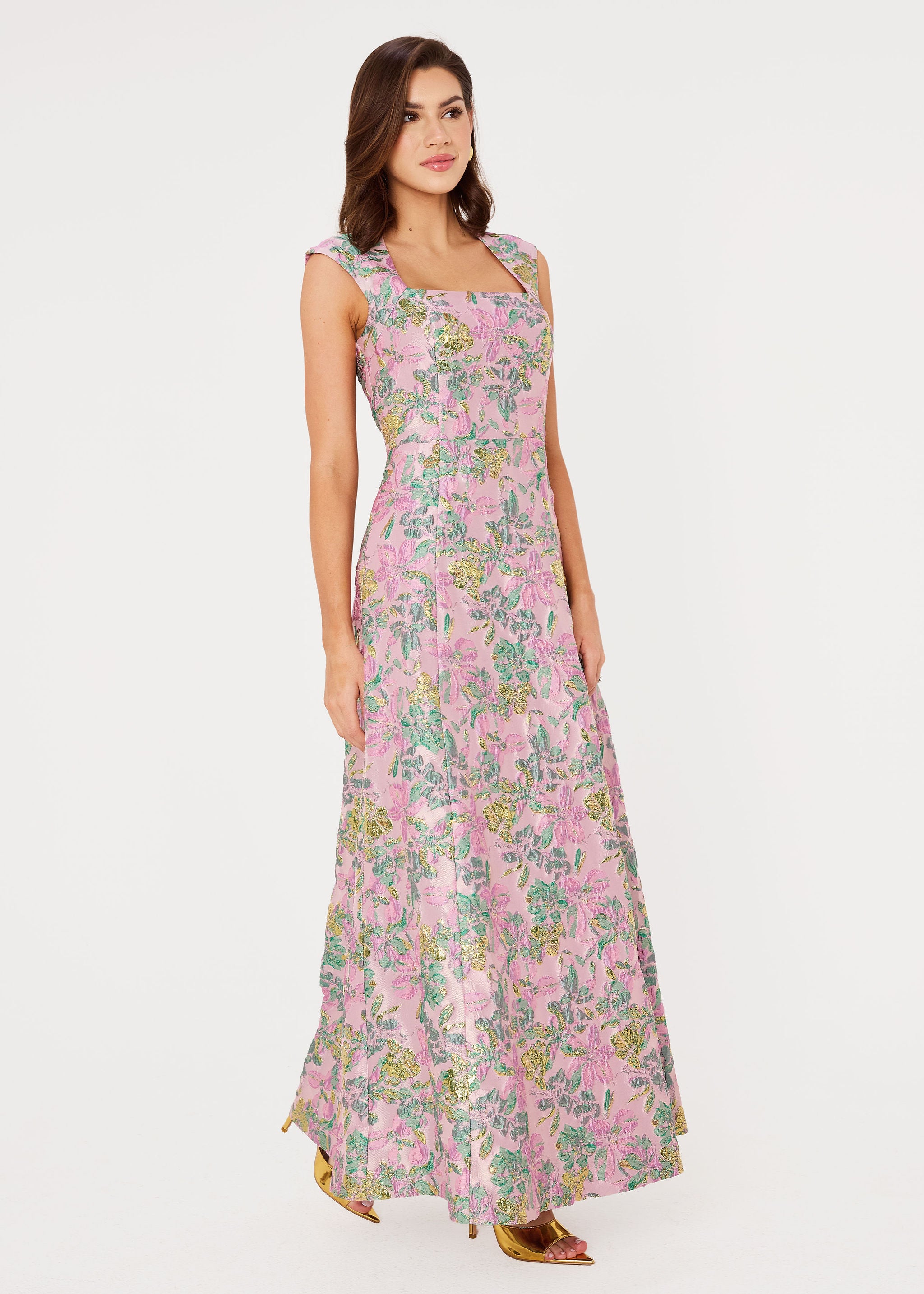 Lydia Gown Mauve Magnolia Jacquard