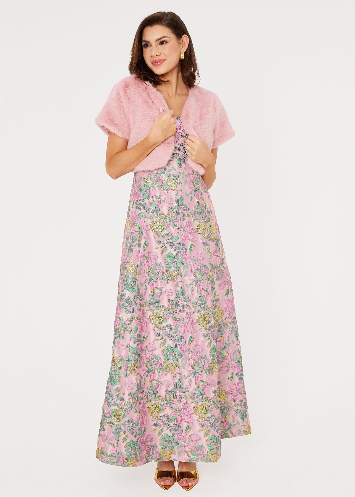 Lydia Gown Mauve Magnolia Jacquard