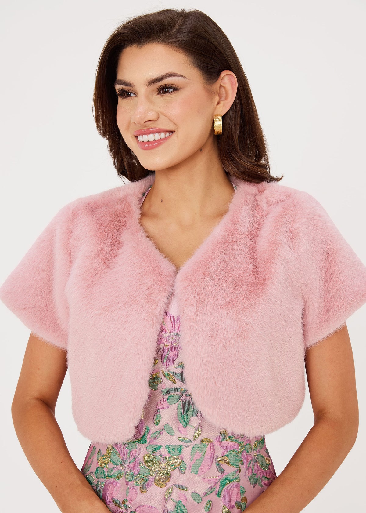 Jane Bolero Mauve Faux Fur