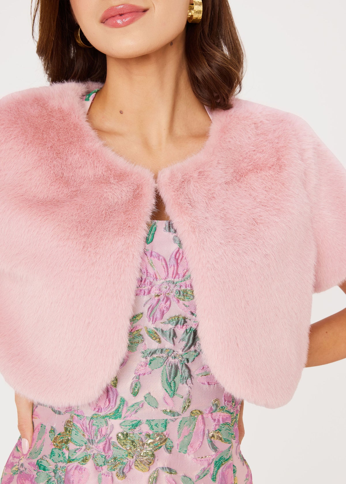 Jane Bolero Mauve Faux Fur