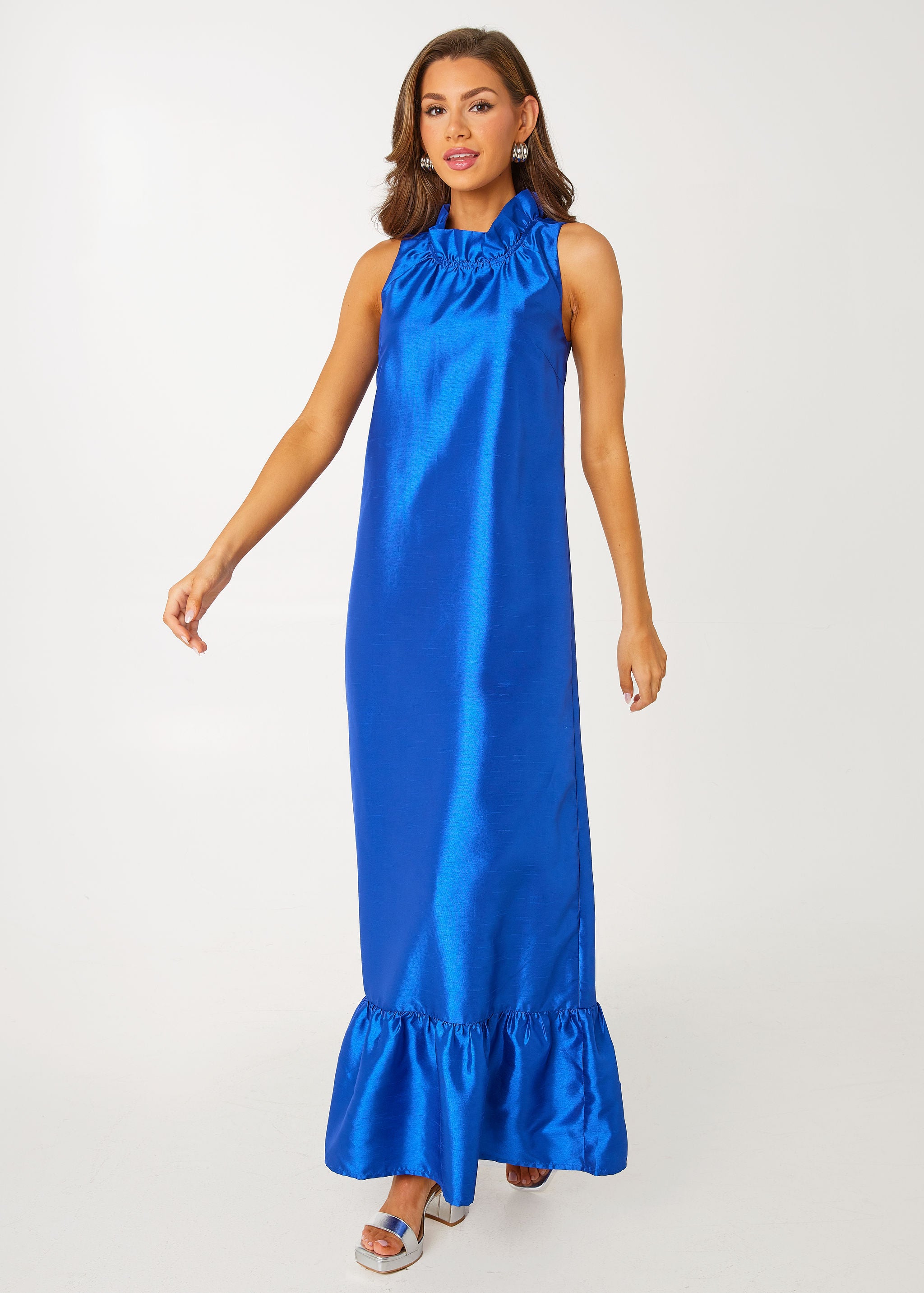 Camille Gown Cobalt Dupioni
