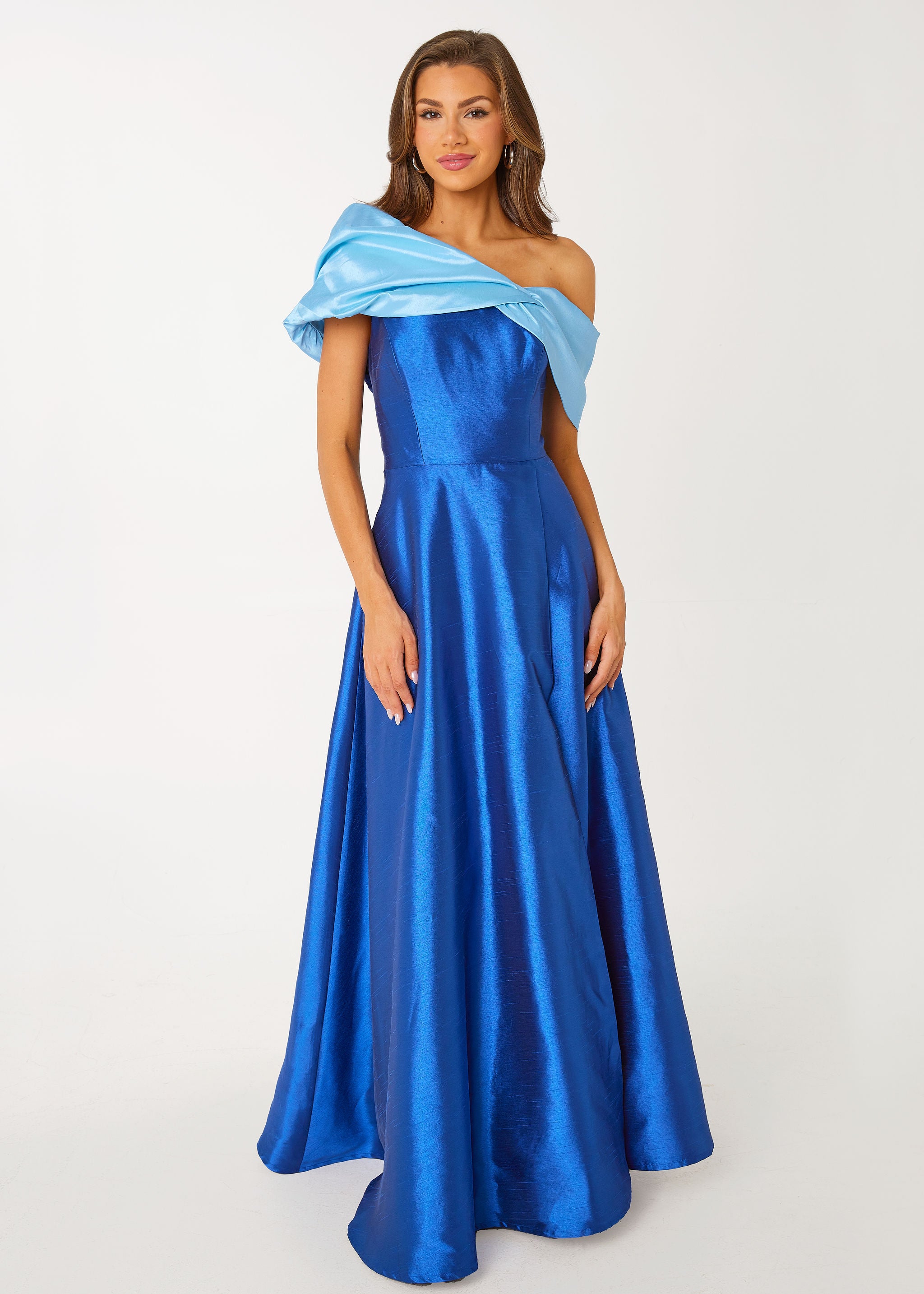Amelia Gown Cobalt Dupioni