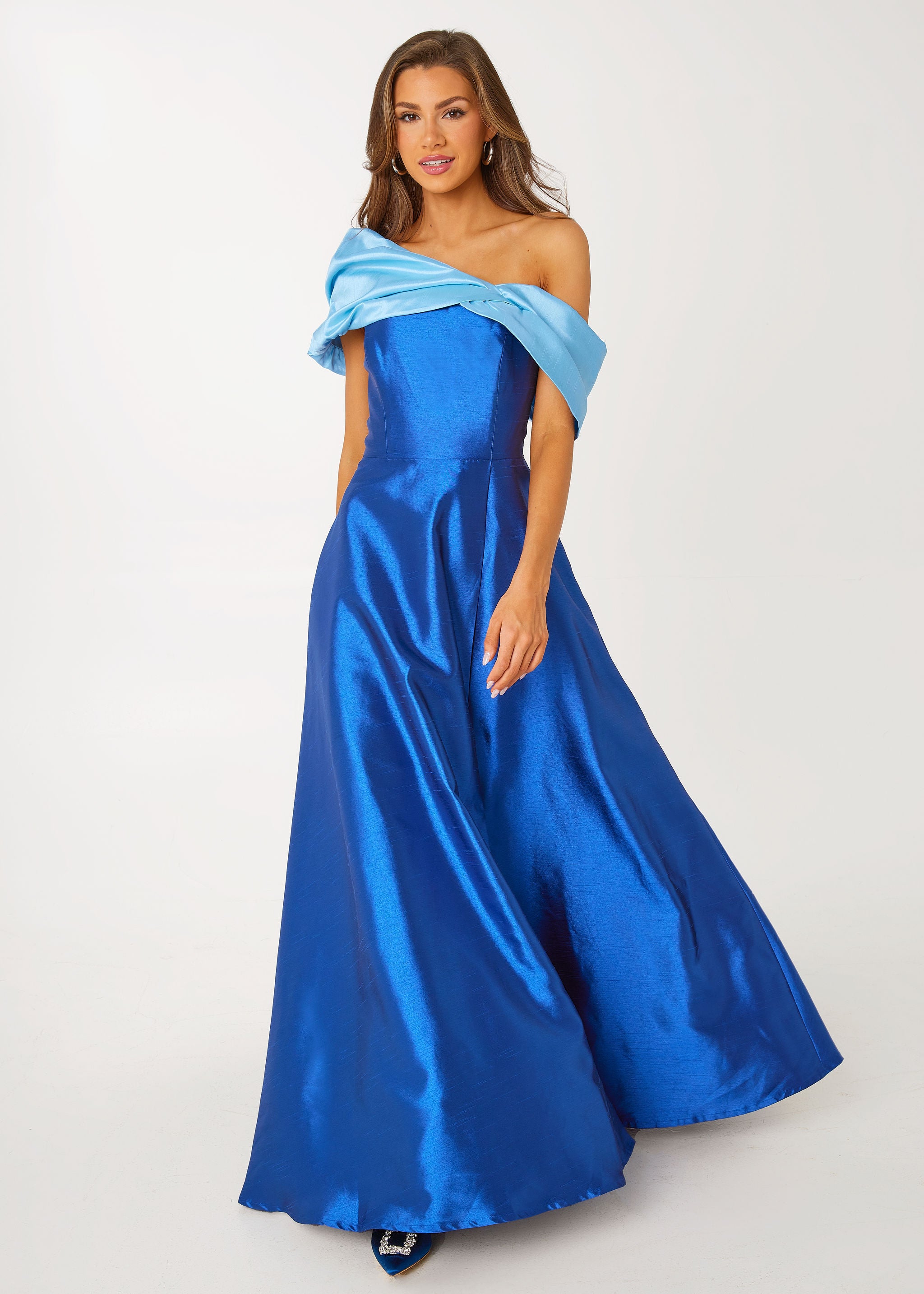 Amelia Gown Cobalt Dupioni