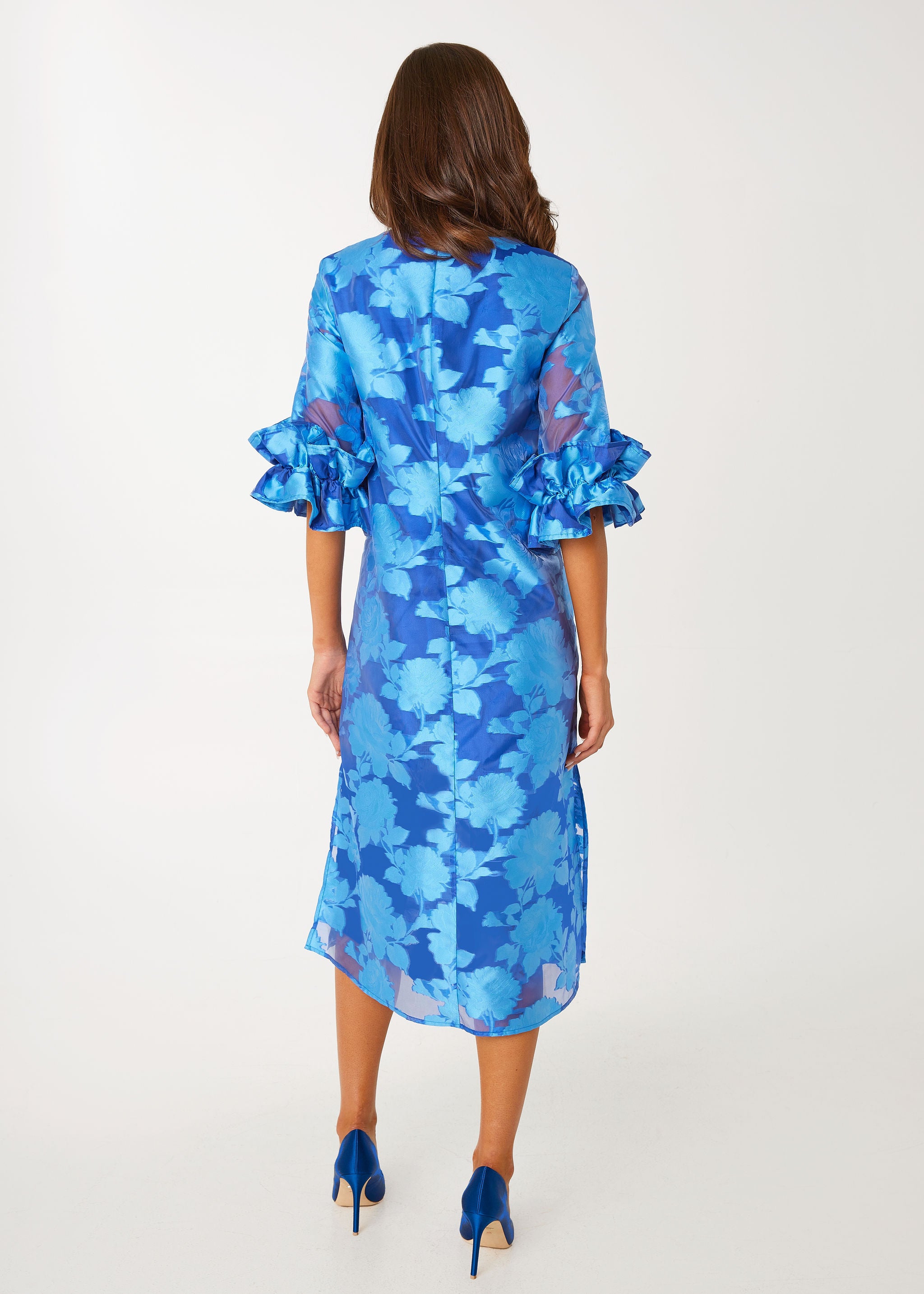 Bronwyn Dress Blue Tea Rose Organza