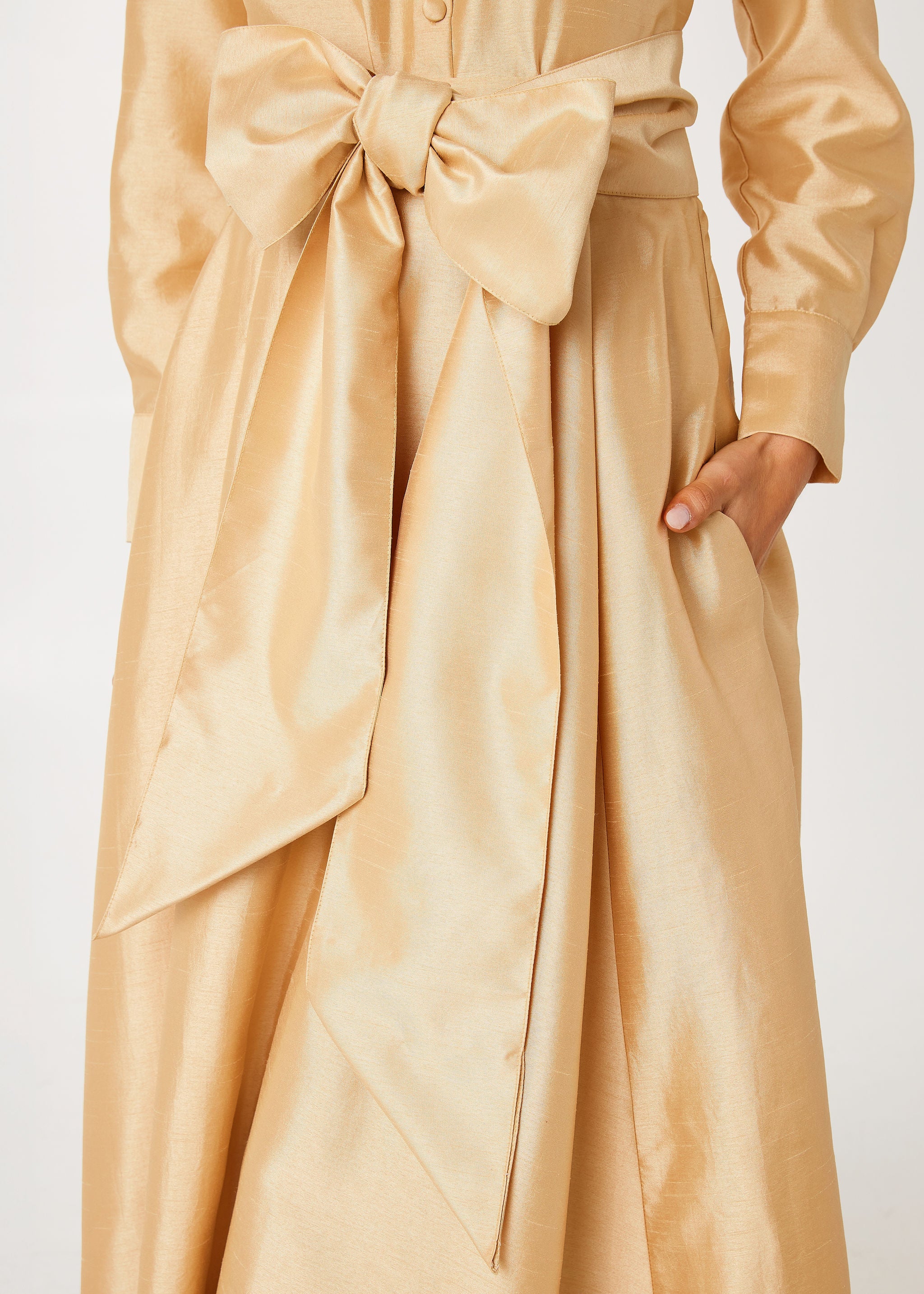 Olivia Skirt Gold Dupioni