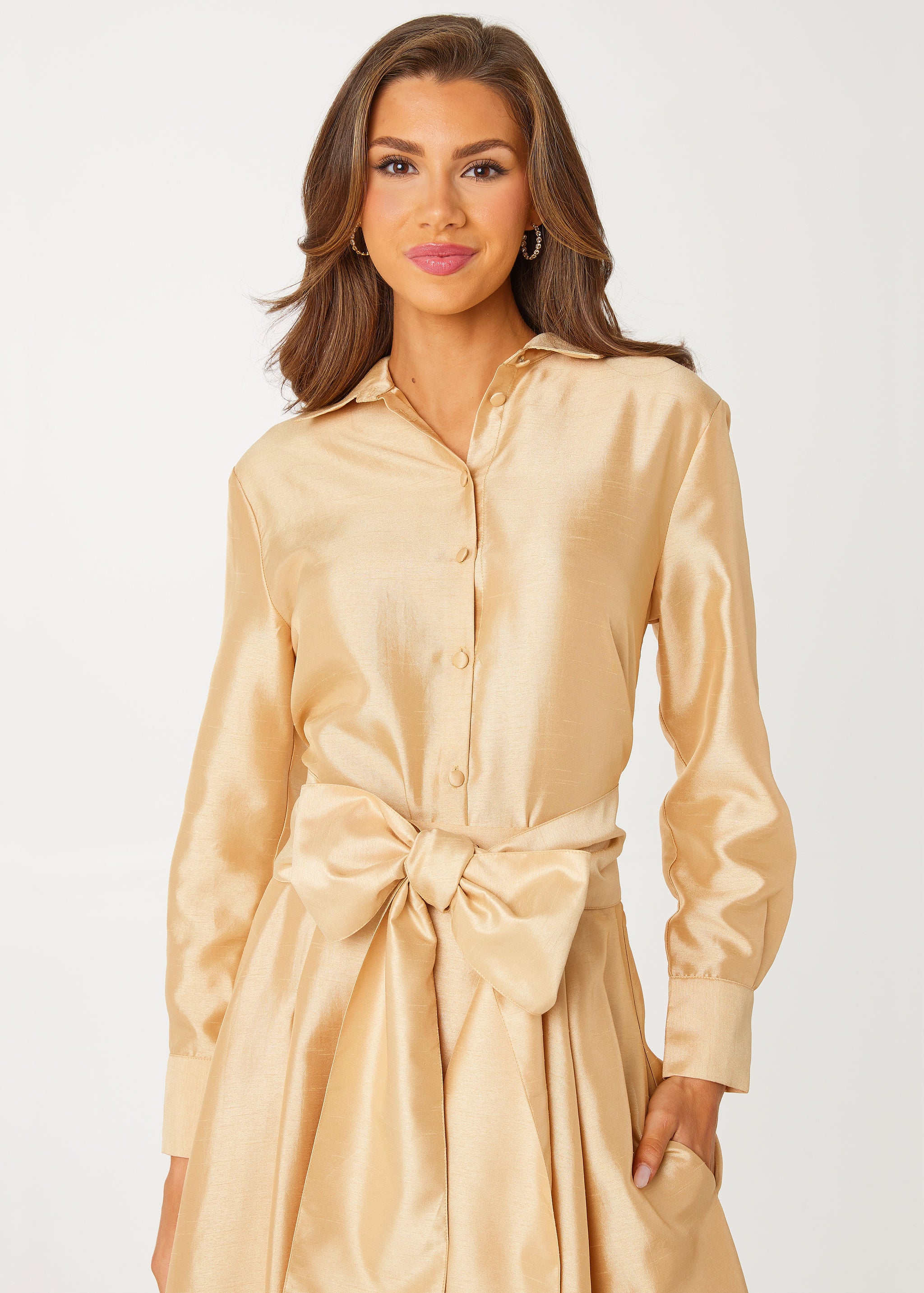 Nora Blouse Gold Dupioni