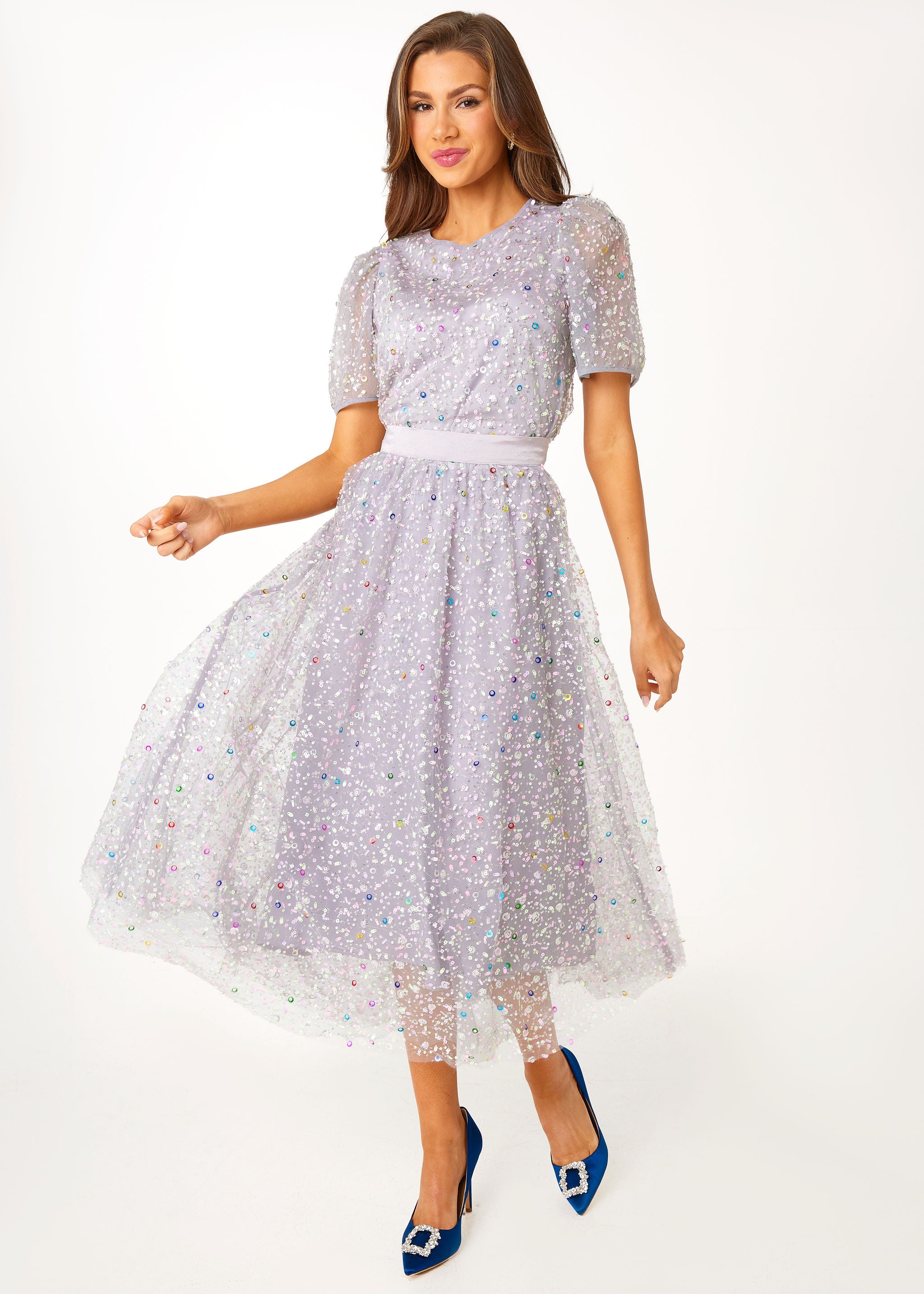 Eden Skirt Silver Confetti Tulle
