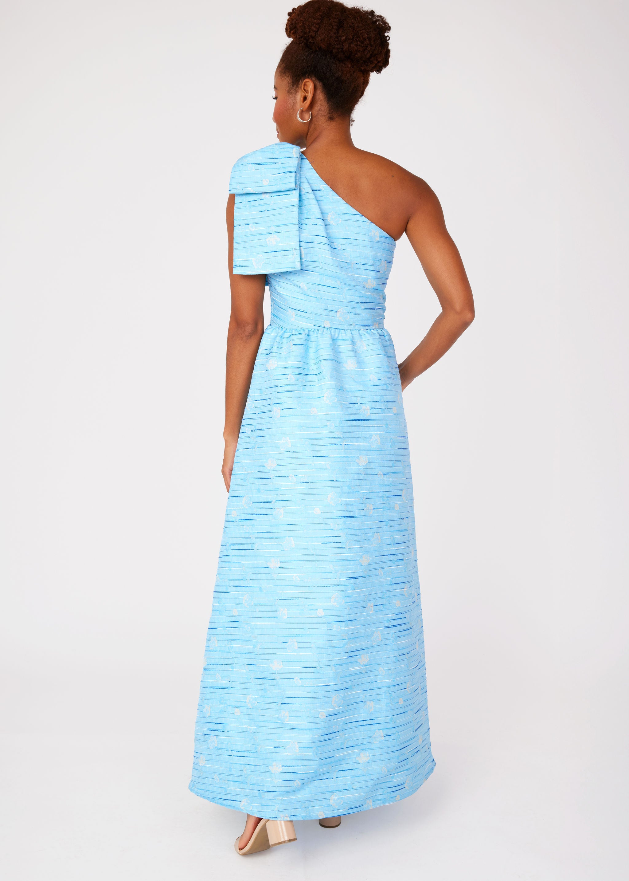 Caroline Gown Blue Textured Dupioni