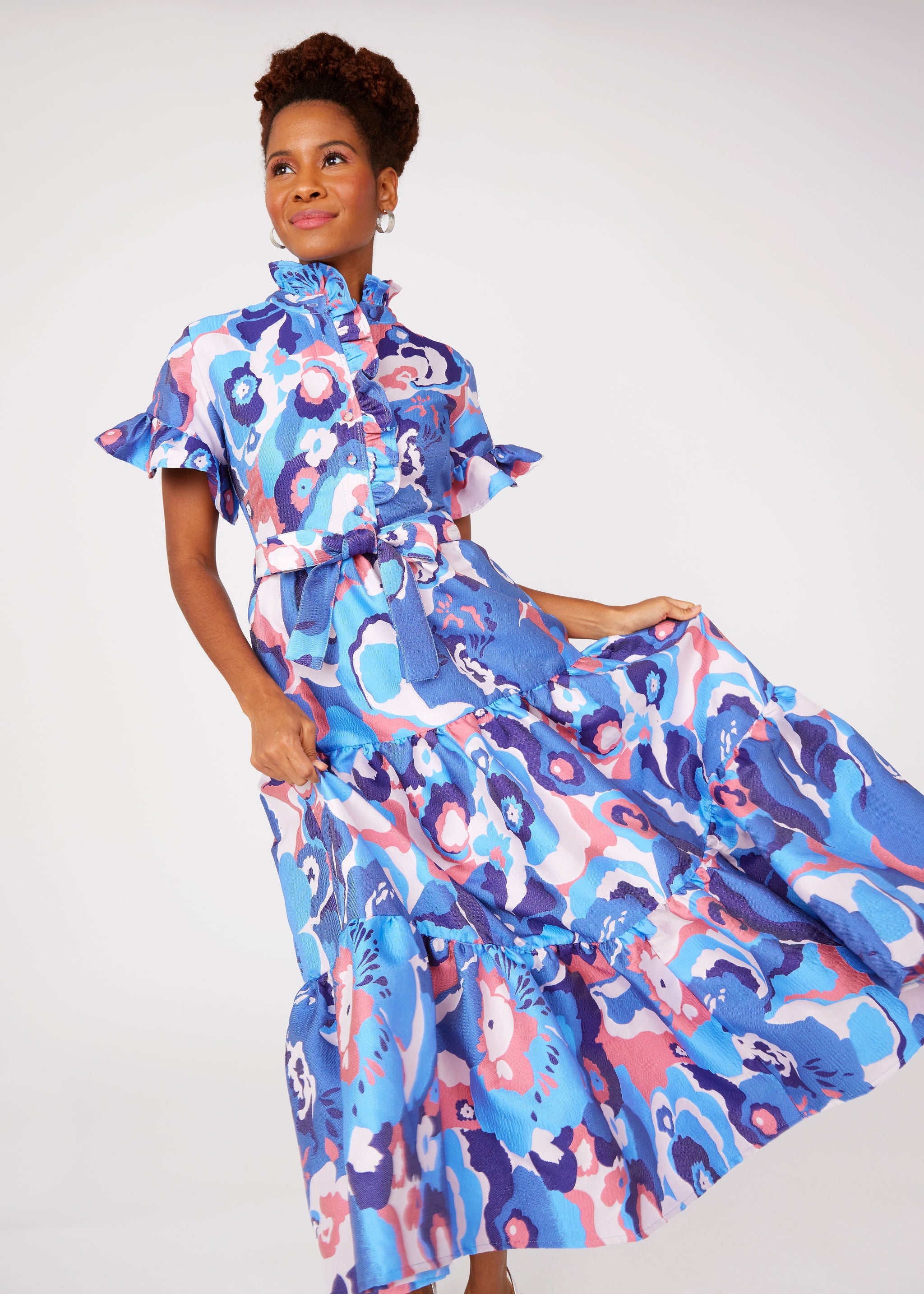 Sadie Maxi Dress Blue Retro Jacquard