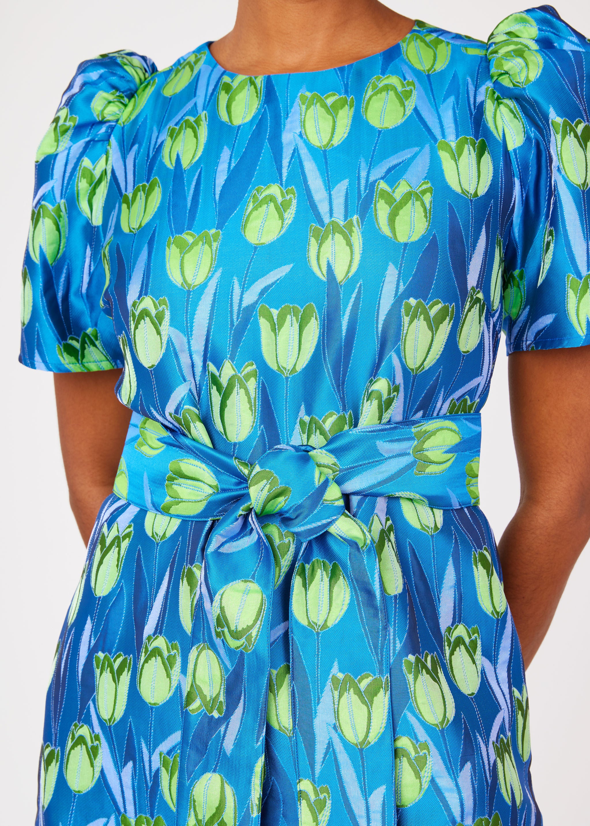 Marty Dress Cobalt Tulip Jacquard