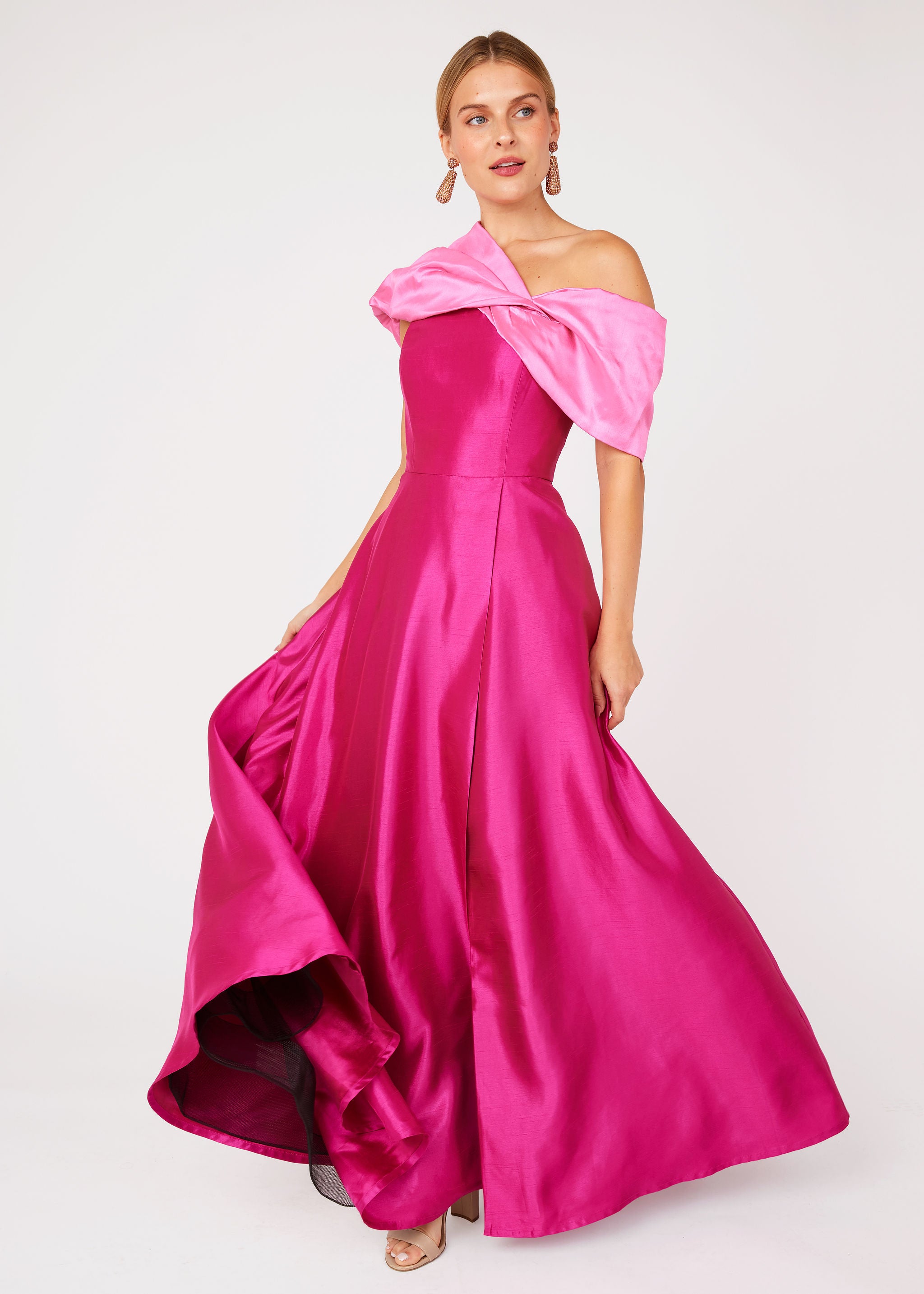 Amelia Gown Pink Dupioni